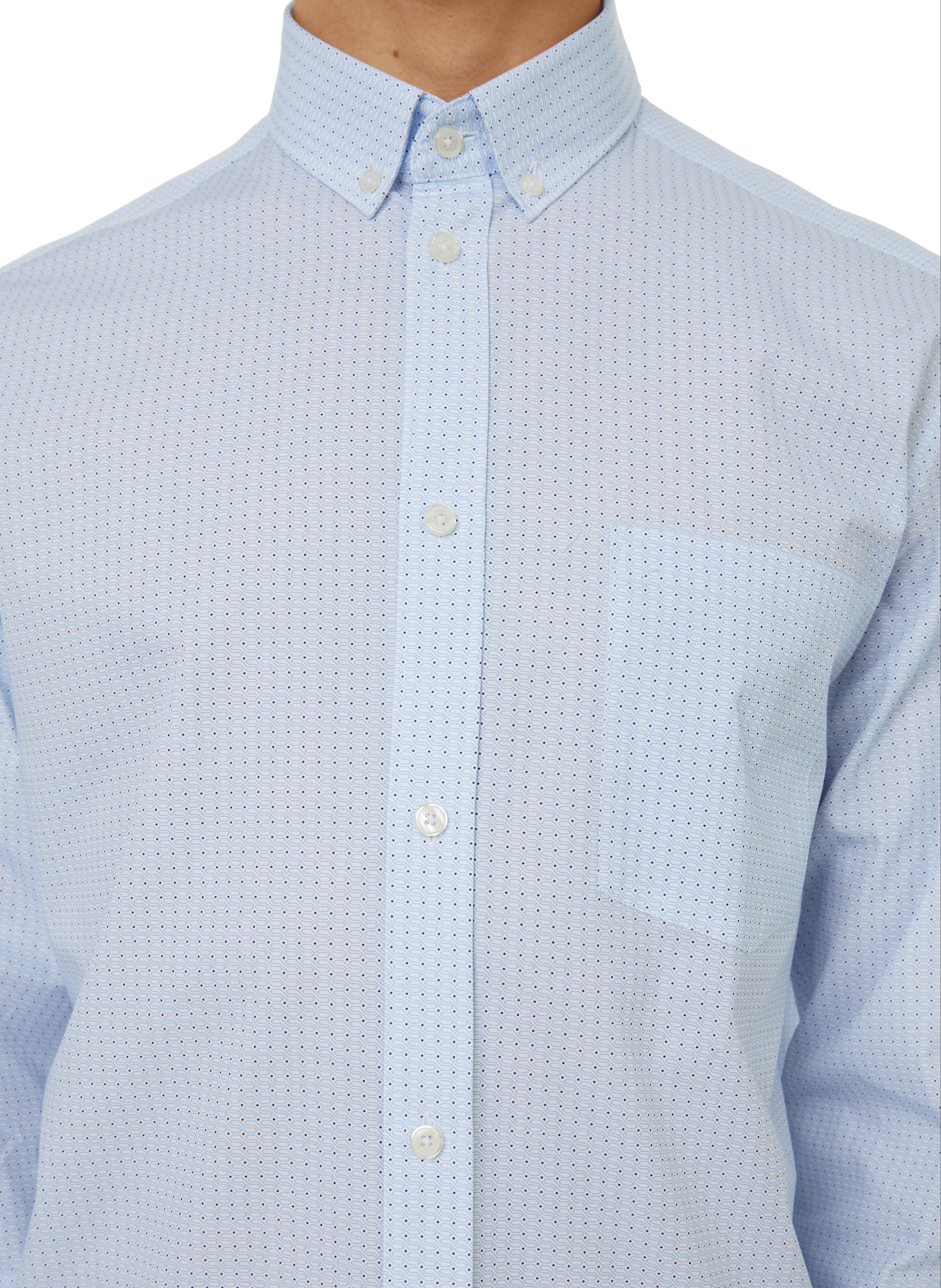 Cotton poplin straight shirt AU PRINTEMPS PARIS Blue