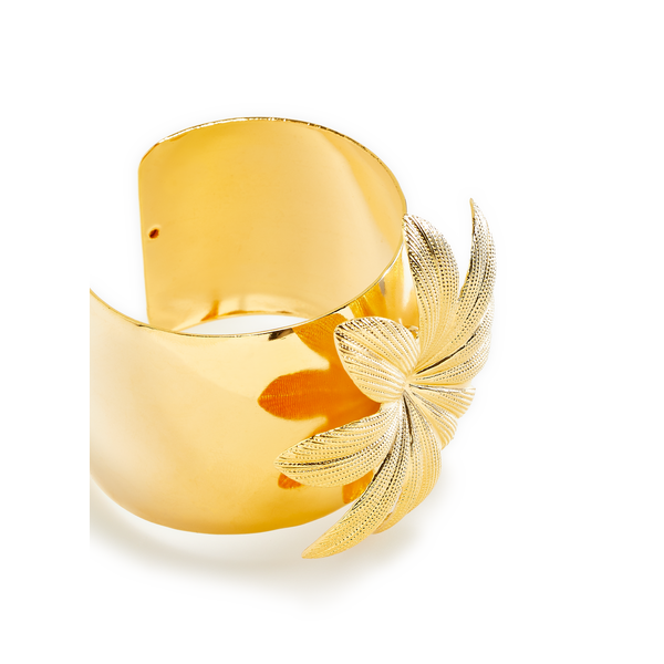 D'estree Cuff With Flower Detail In Gold