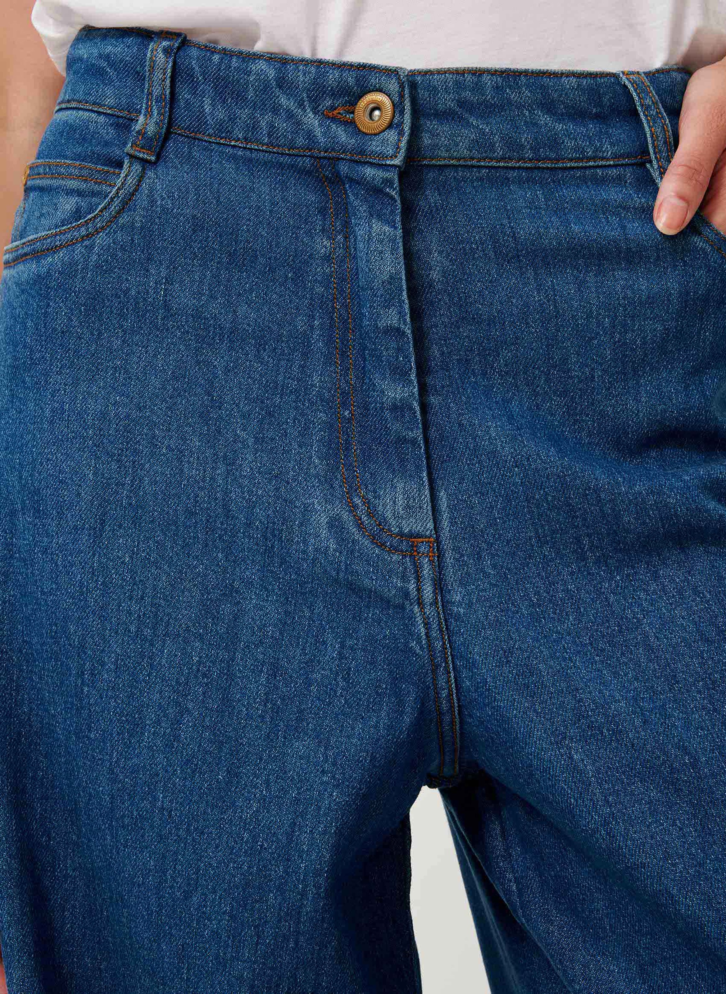 Jean ample taille haute uni dalt SESSUN Bleu