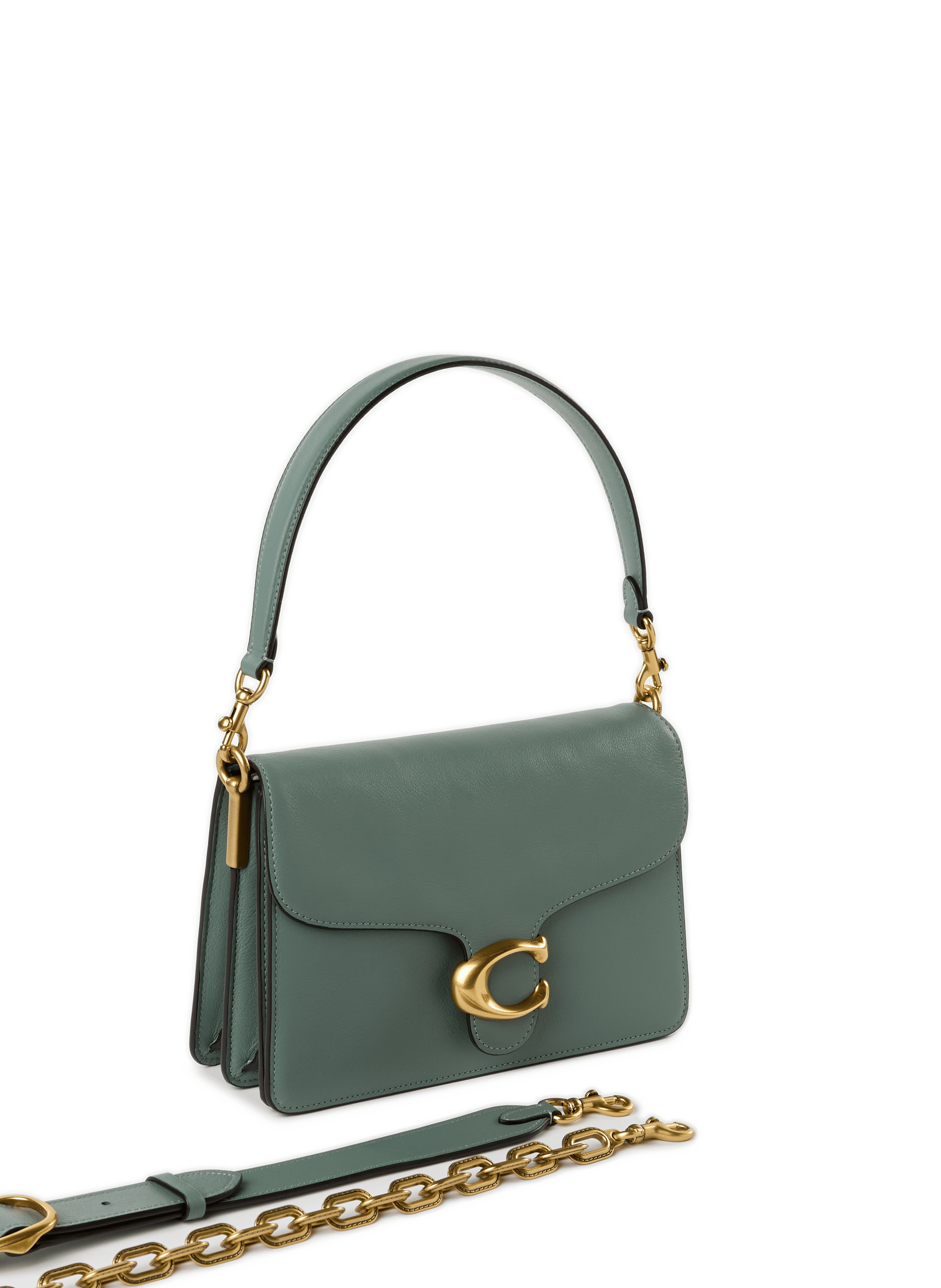 Shoulder bag with leather chain | Green COACH Women