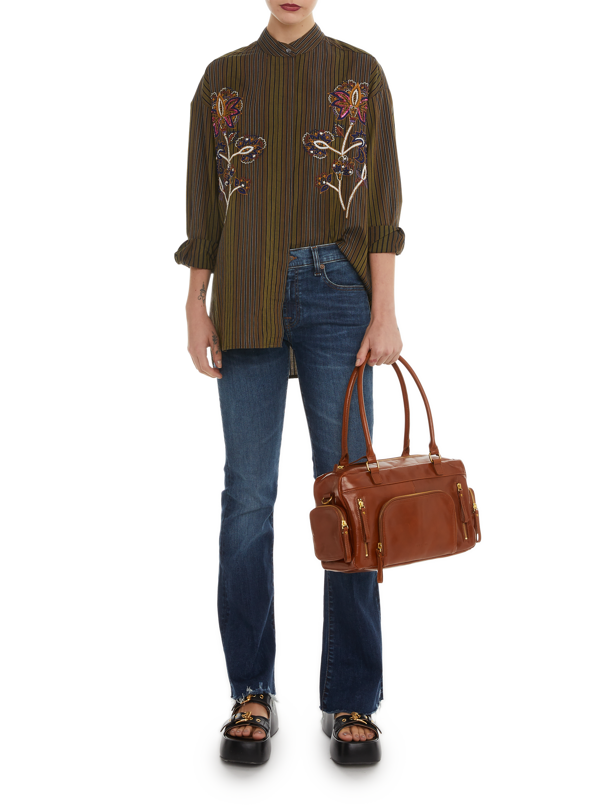 Jean bootcut en coton  7 FOR ALL MANKIND Bleu