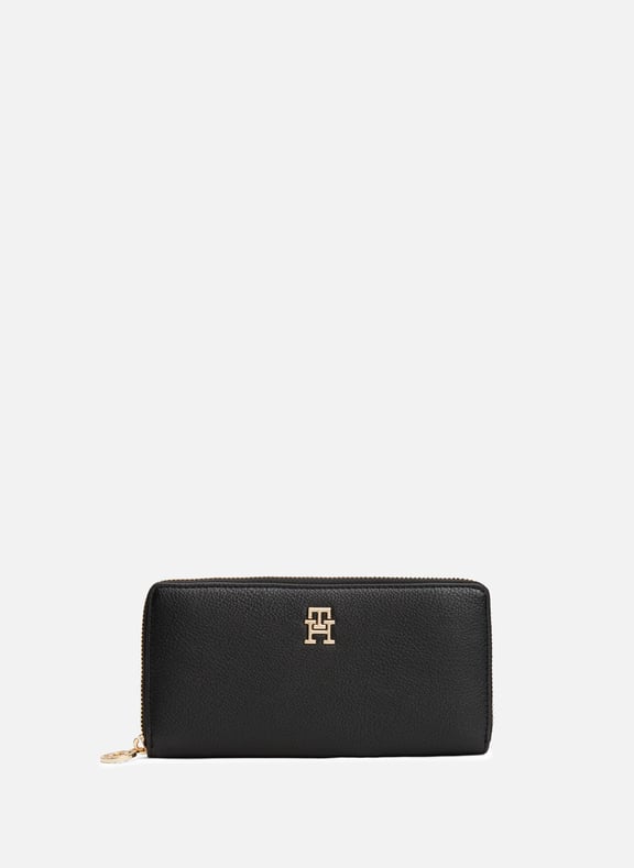 Portefeuille grainé à logo Noir by TOMMY HILFIGER TOMMY HILFIGER Portefeuille grainé à logo Noir