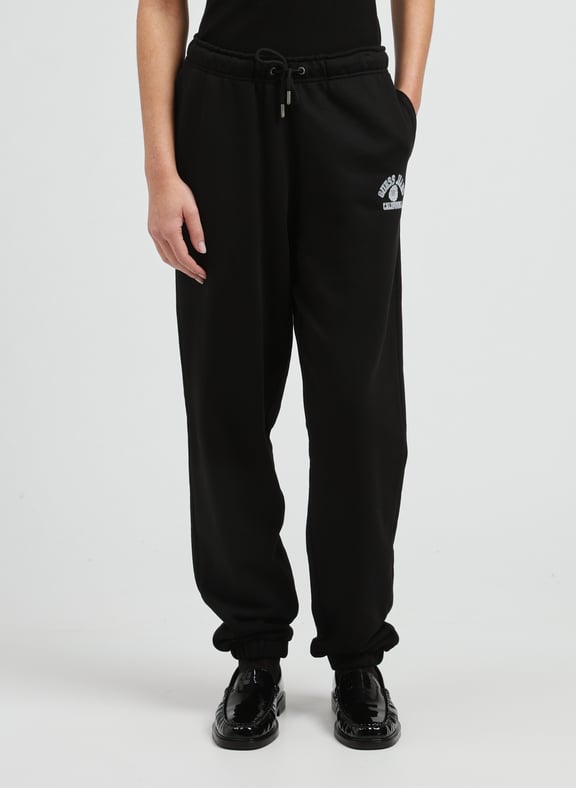 Solid color cotton joggers Black by GUESS GUESS Solid color cotton joggers Black