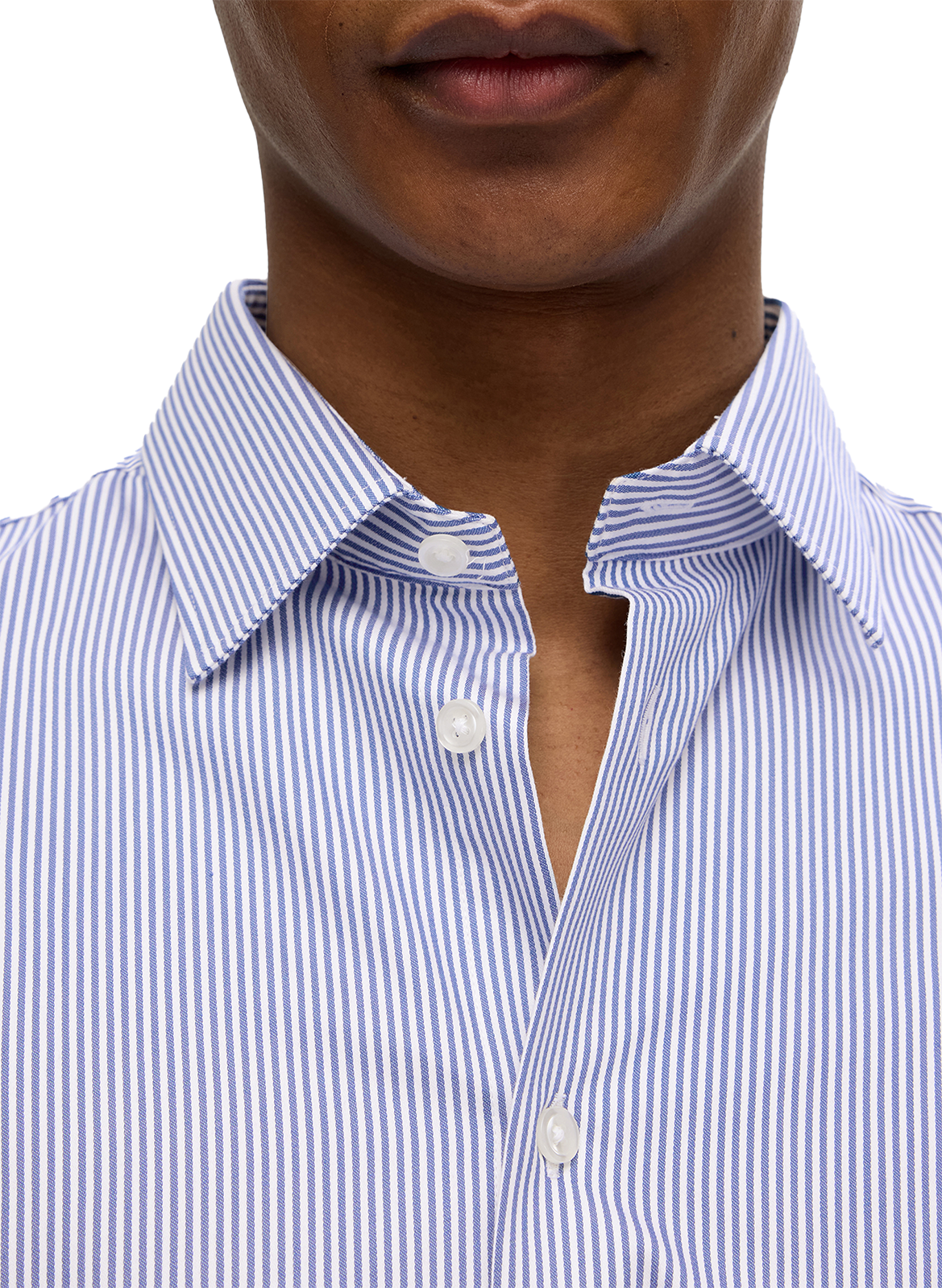 Slim shirt in blended organic cotton SELECTED Blue