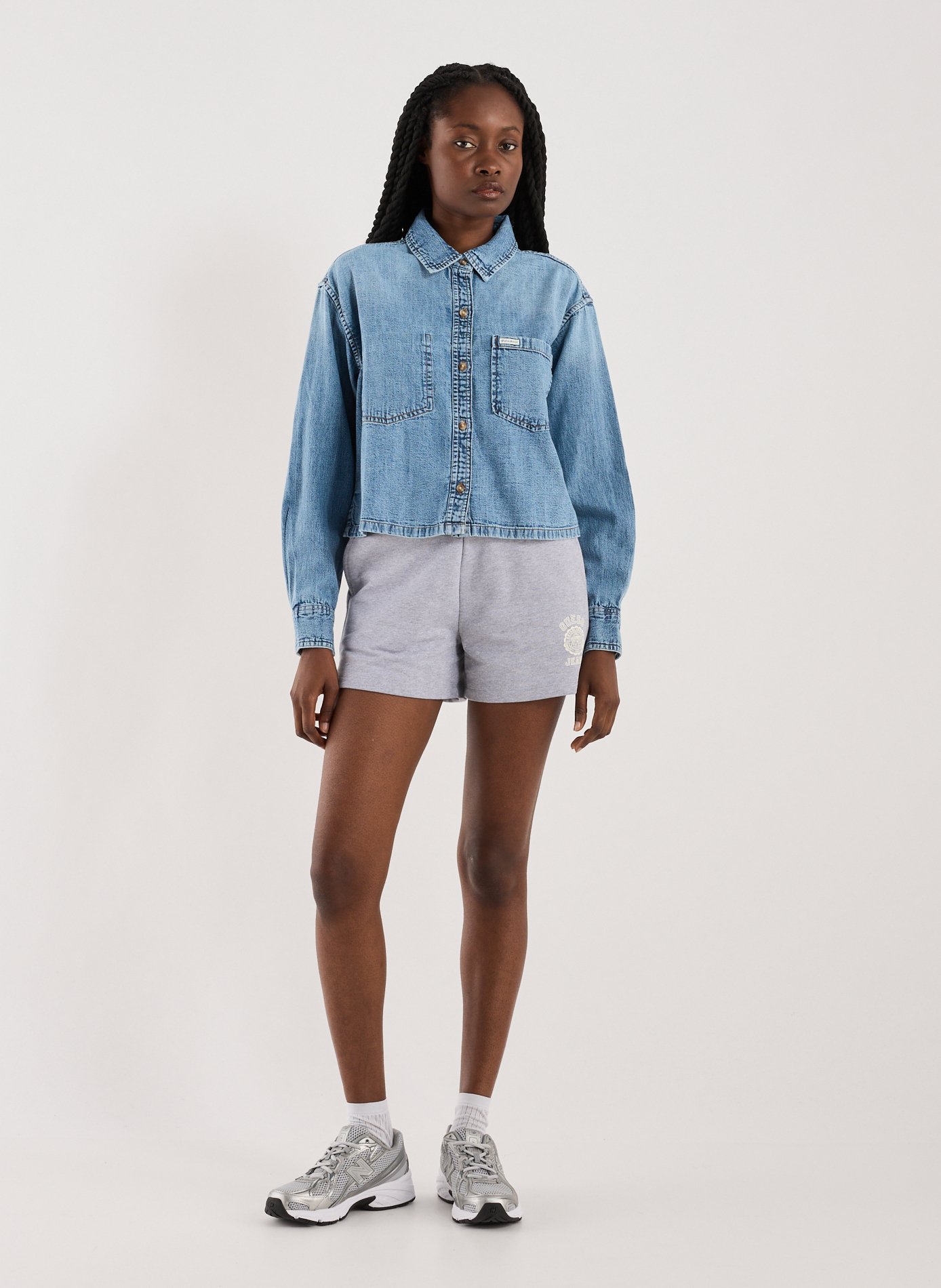 Chemise courte à manches longues GUESS Bleu