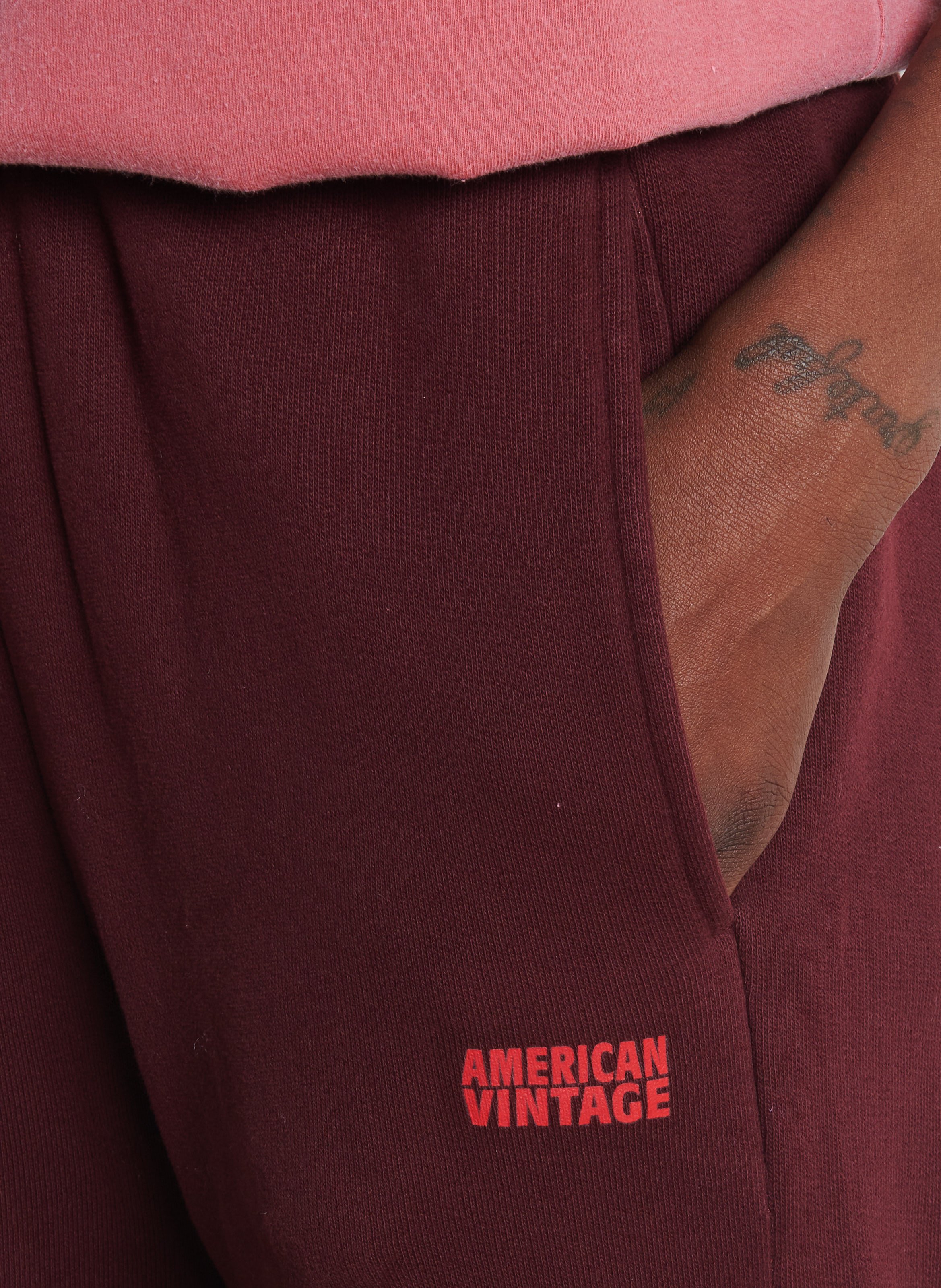 Jogging taille haute en coton mélangé izubird AMERICAN VINTAGE Rouge