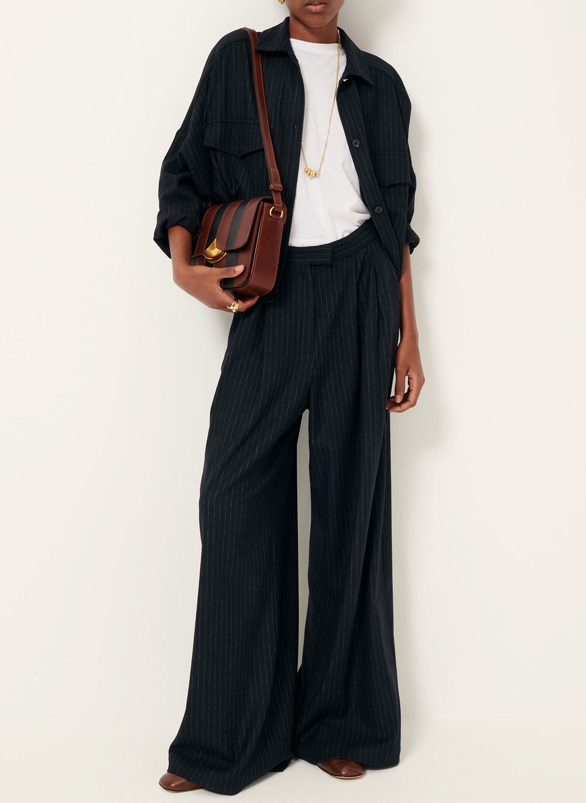 Pantalon large à rayures orozco SESSUN Bleu