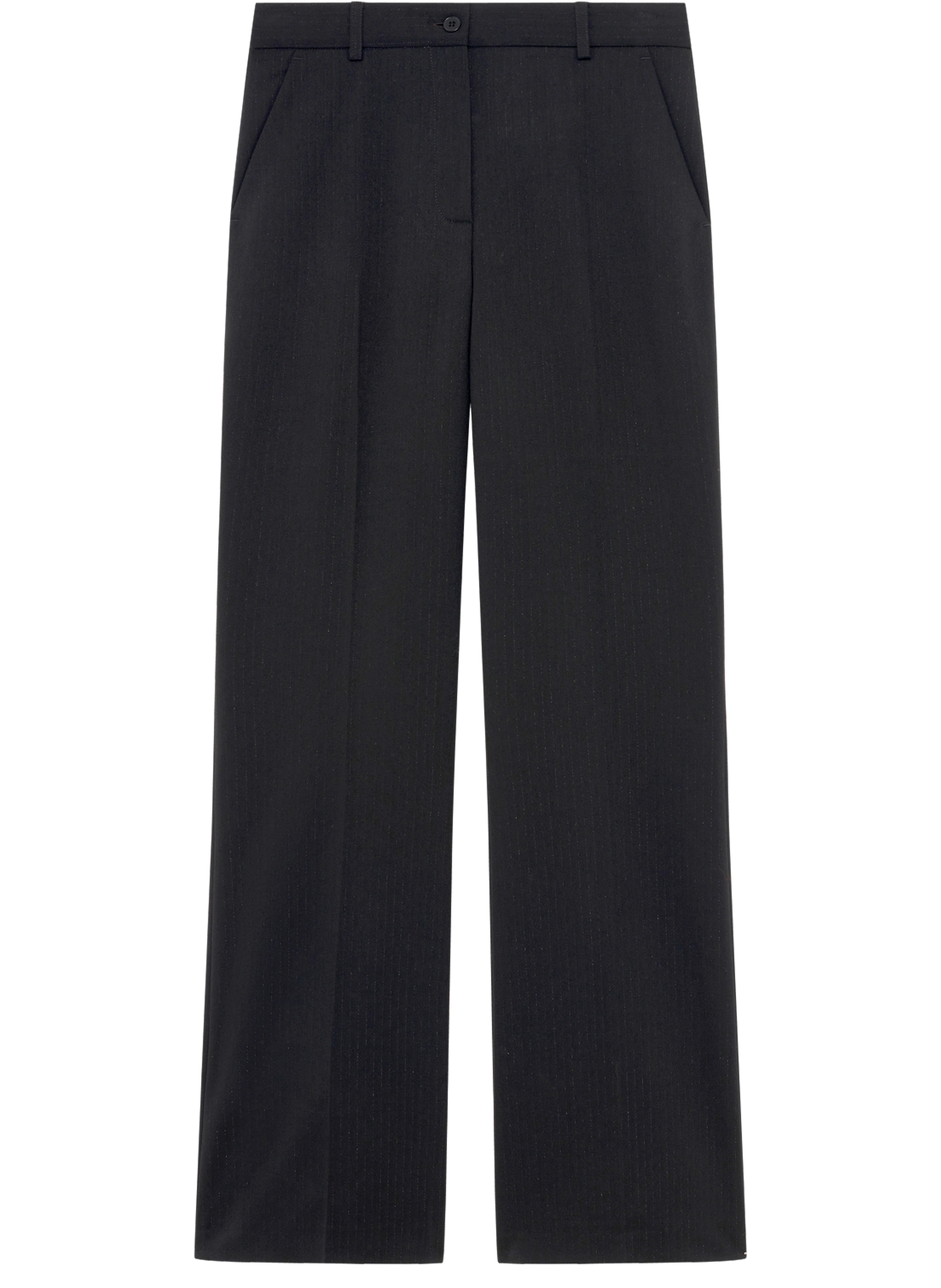 Pantalon de tailleur à fines rayures lurex - claraine PABLO Noir
