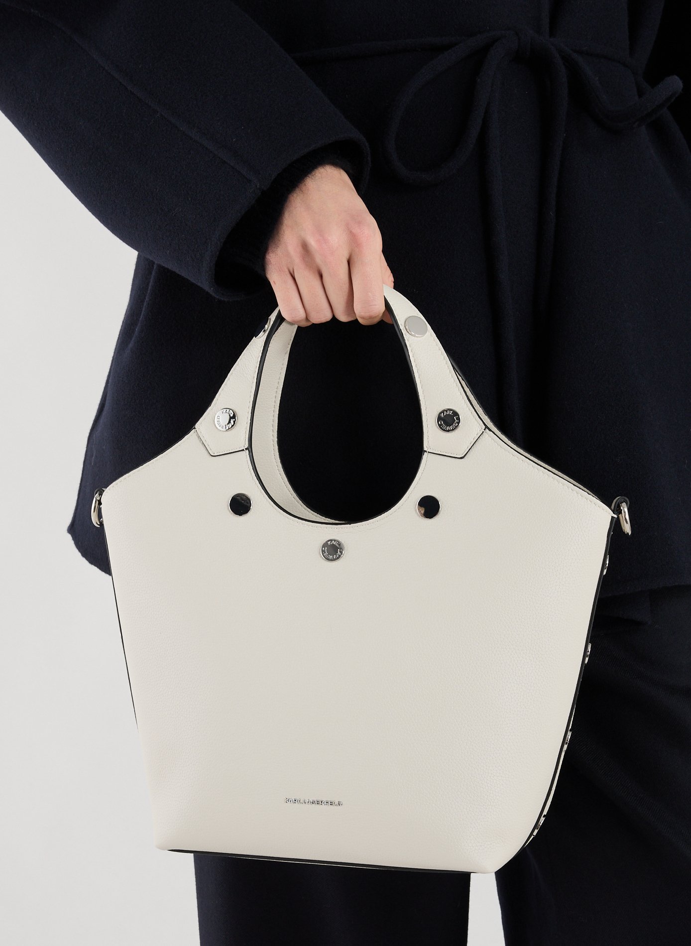 Sac à main à studs KARL LAGERFELD Blanc