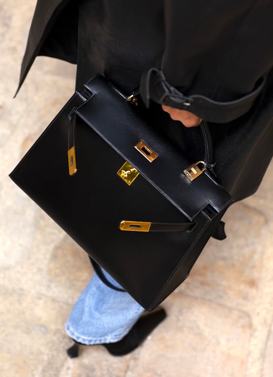 sac vintage noir hermès