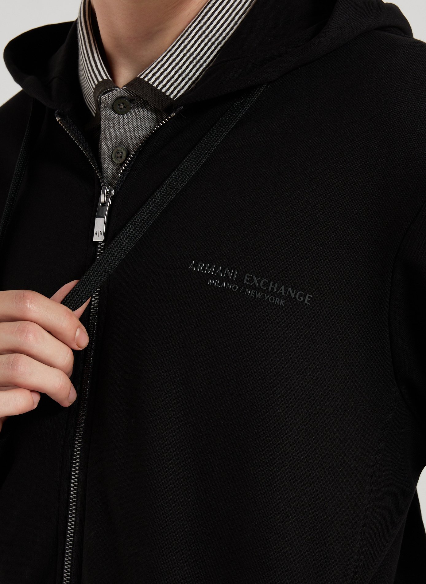 Cotton Hooded Sweatshirt ARMANI EXCHANGE Black