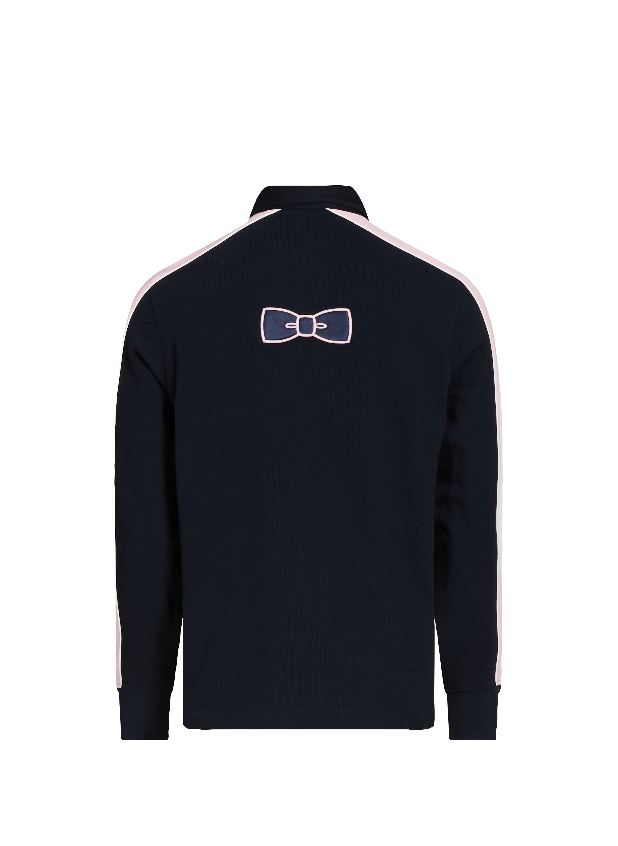 Long-sleeved embroidered cotton polo EDEN PARK Blue