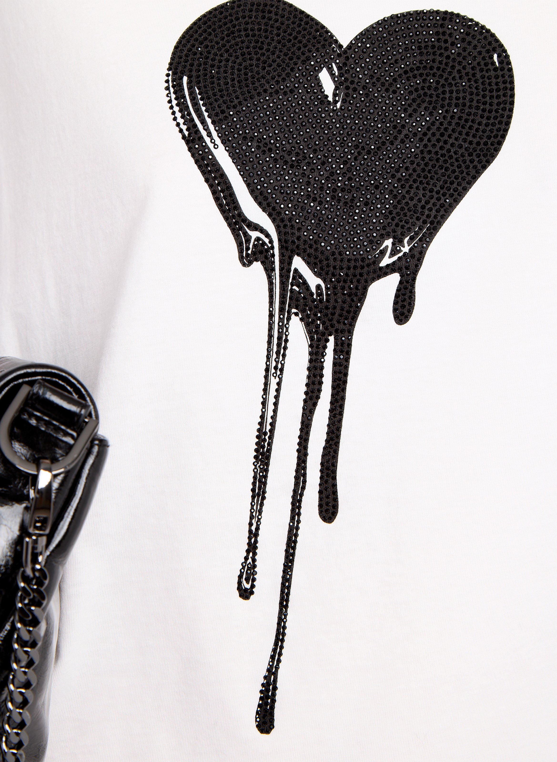 Tee-shirt droit col rond en coton walk Blanc