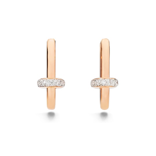 Pomellato Iconica Printemps, bijoux or rose et diamants, collier Pomellato luxe, boucles d’oreilles chaîne diamants, joaillerie milanaise contemporaine