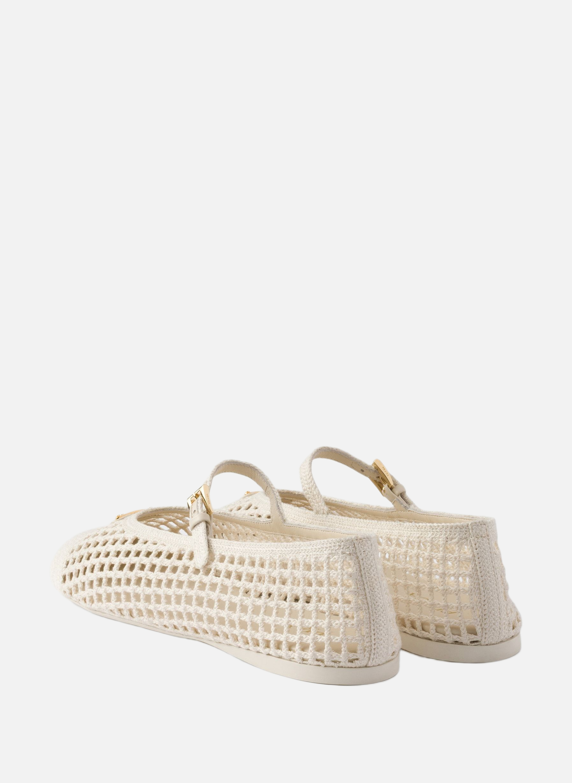 Ballerines en crochet PRADA Beige