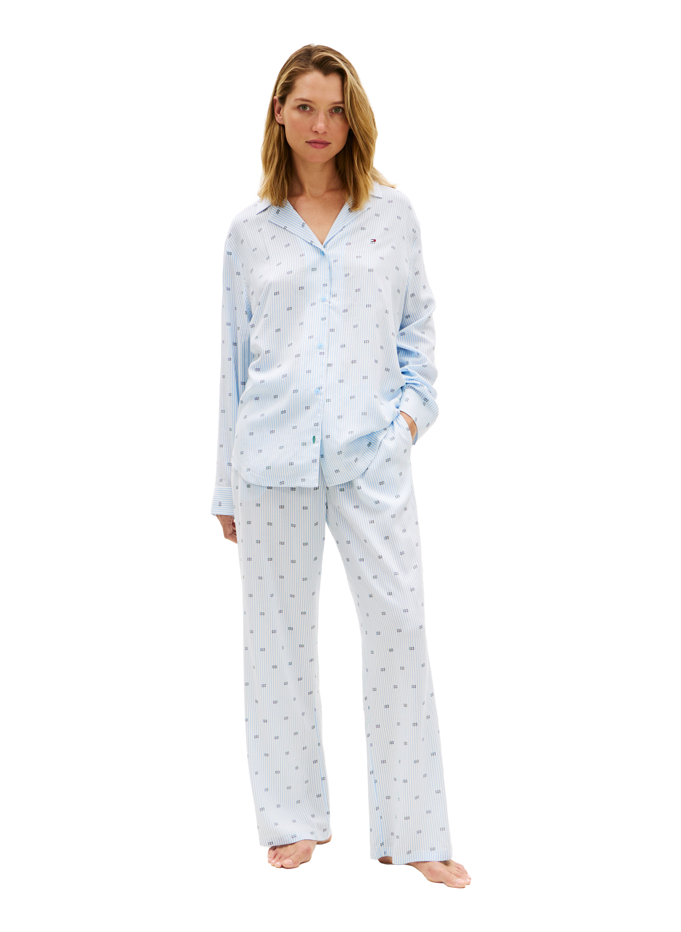 Printed pajama shirt TOMMY HILFIGER Blue