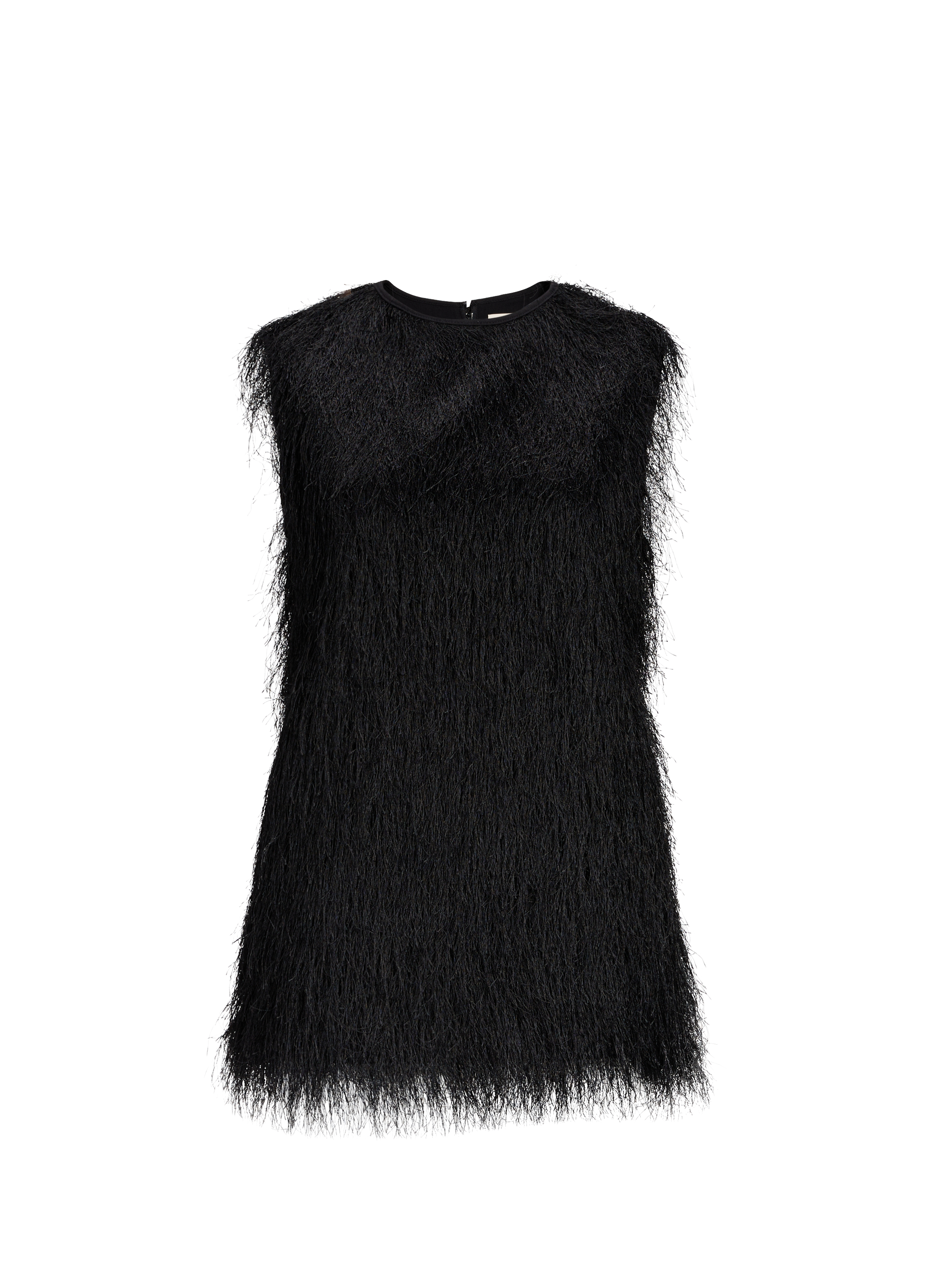 Top with fine fringe without sleeves LOULOU DE SAISON Black