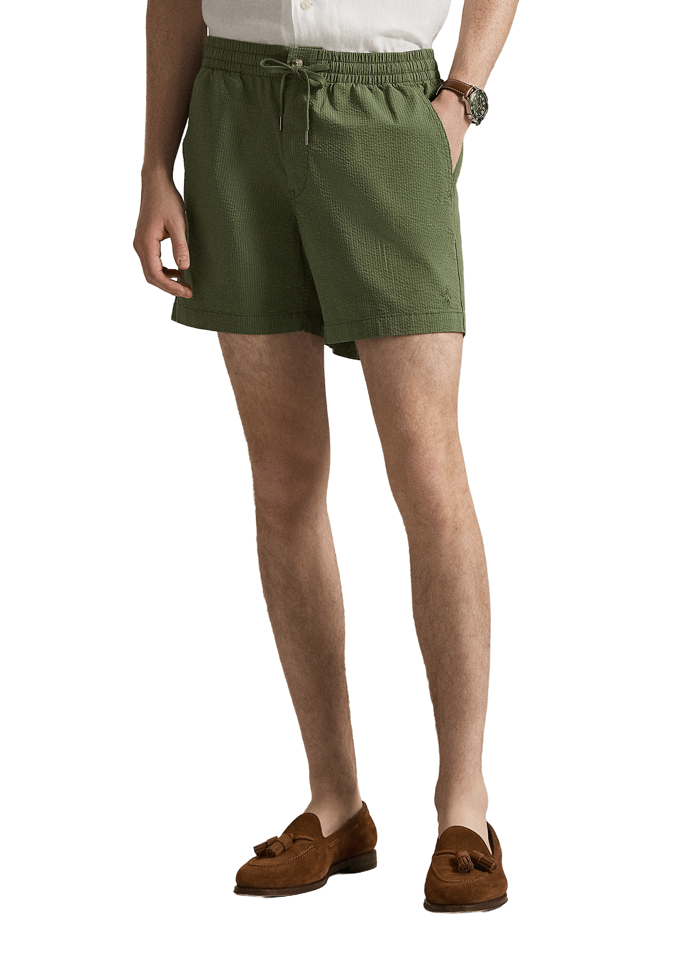 Short gaufré en coton mélangé POLO RALPH LAUREN Vert