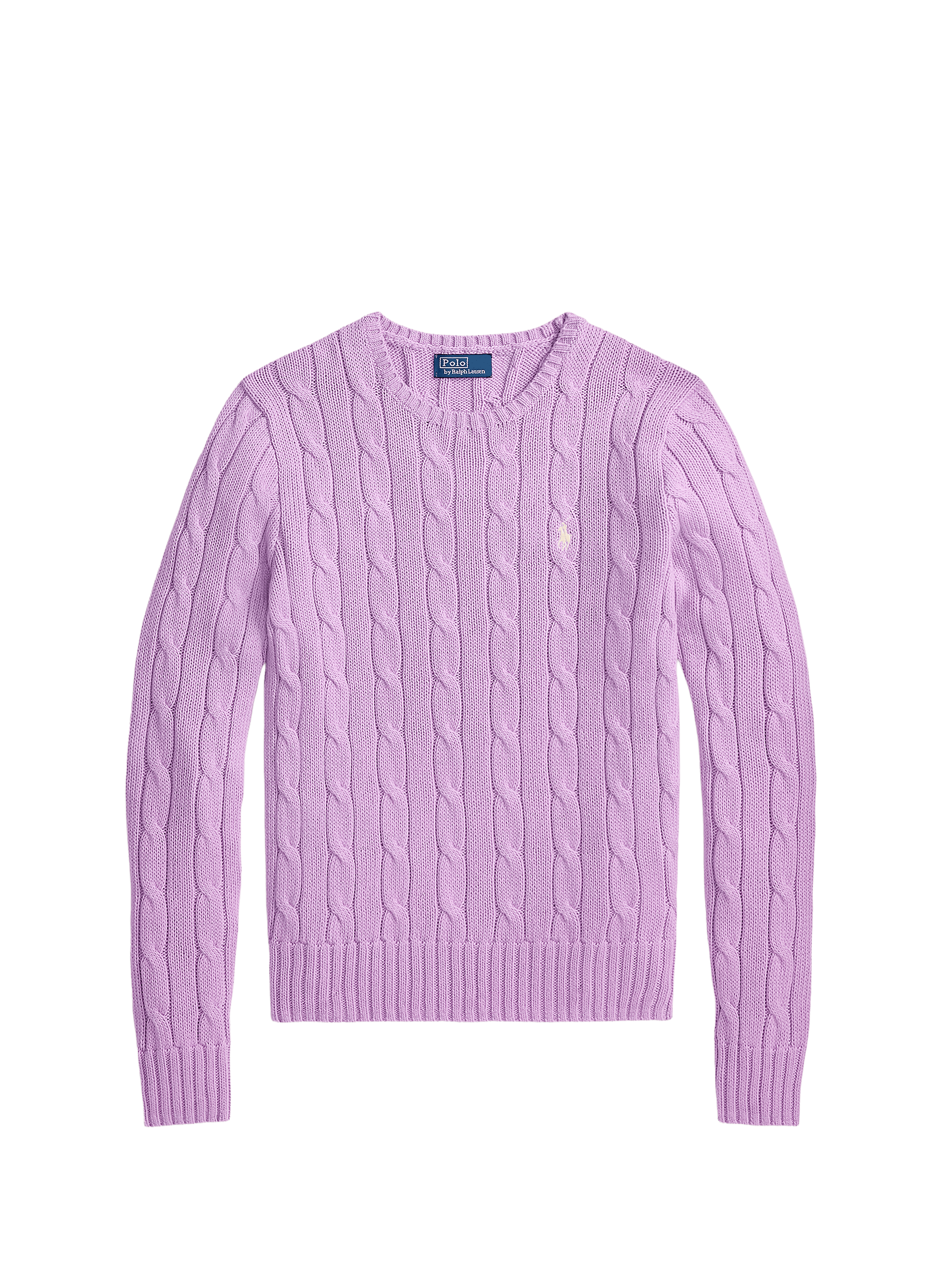 Pull col rond en coton POLO RALPH LAUREN Violet