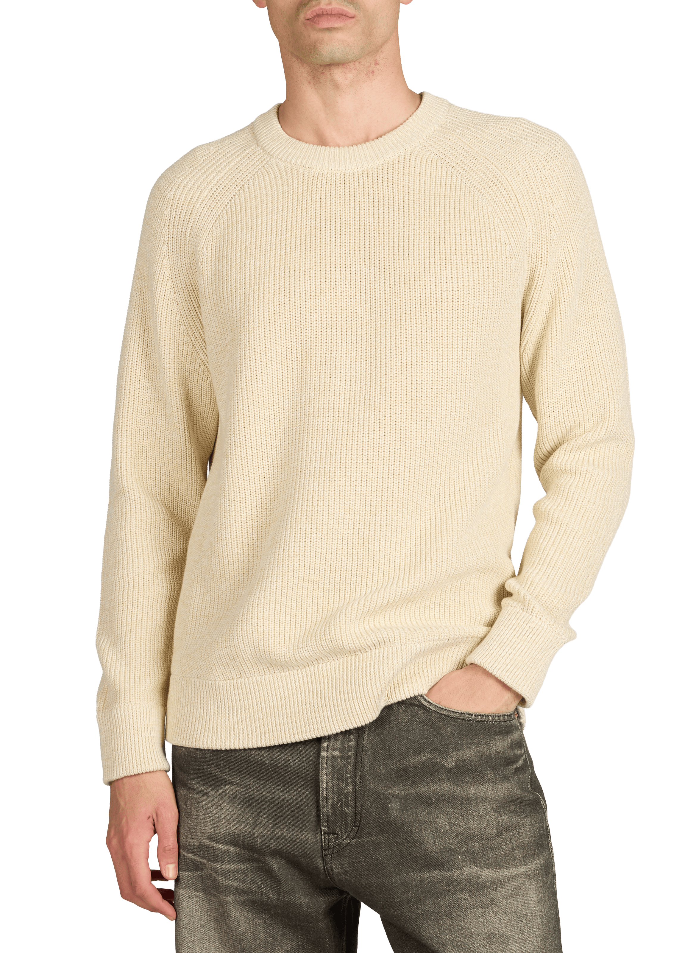 Pull côtelé en maille de coton NN.07 Beige