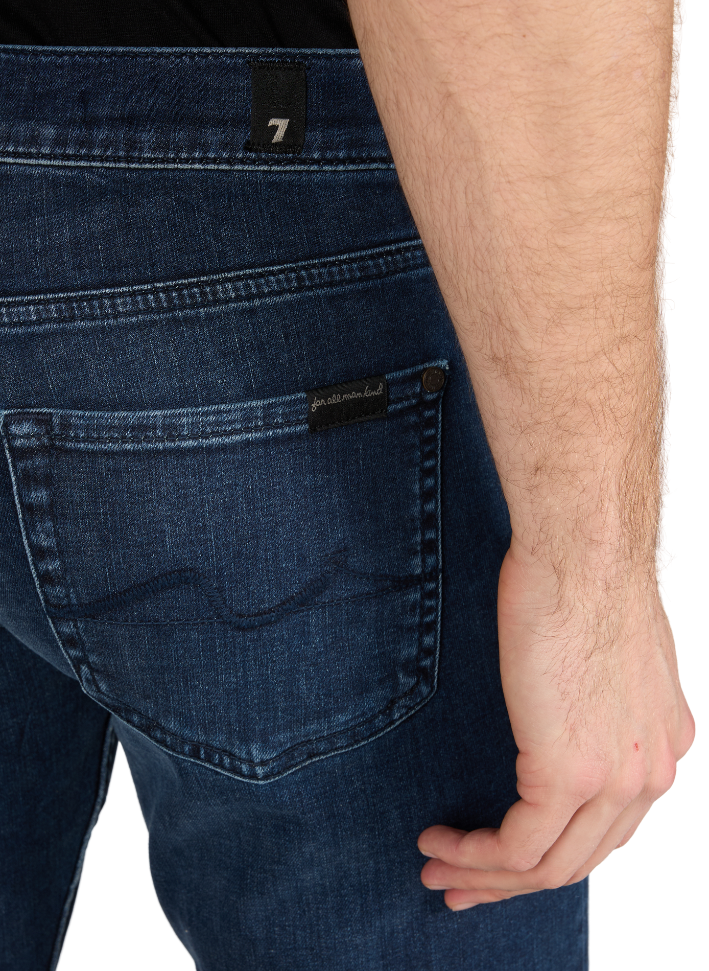 Jeans Slimmy Tappered en coton mélangé 7 FOR ALL MANKIND Bleu