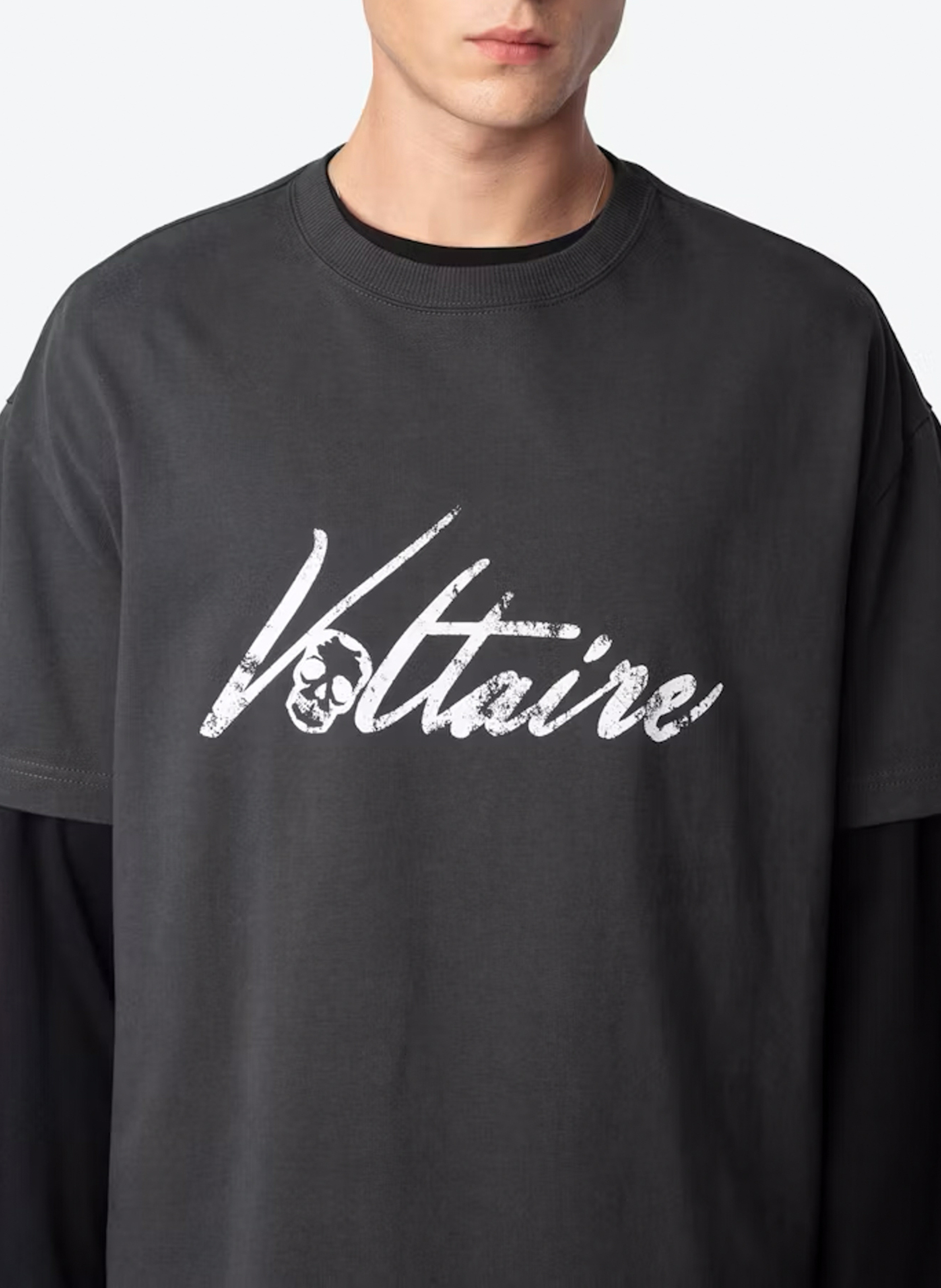 Tee-shirt oversize en coton bio teddy ZADIG&VOLTAIRE Gris