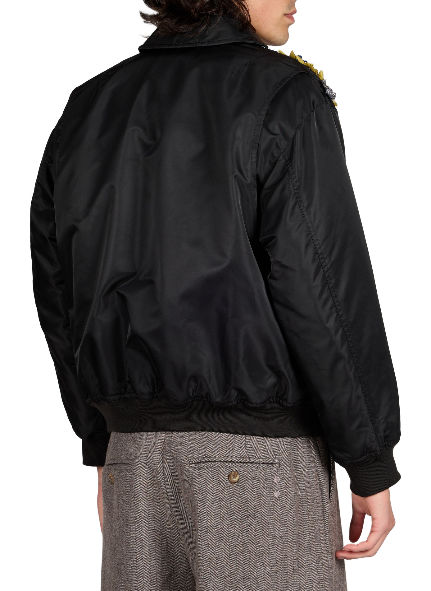 Schott x Benmoyal - Bomber brodé à fleurs BENJAMIN BENMOYAL Black