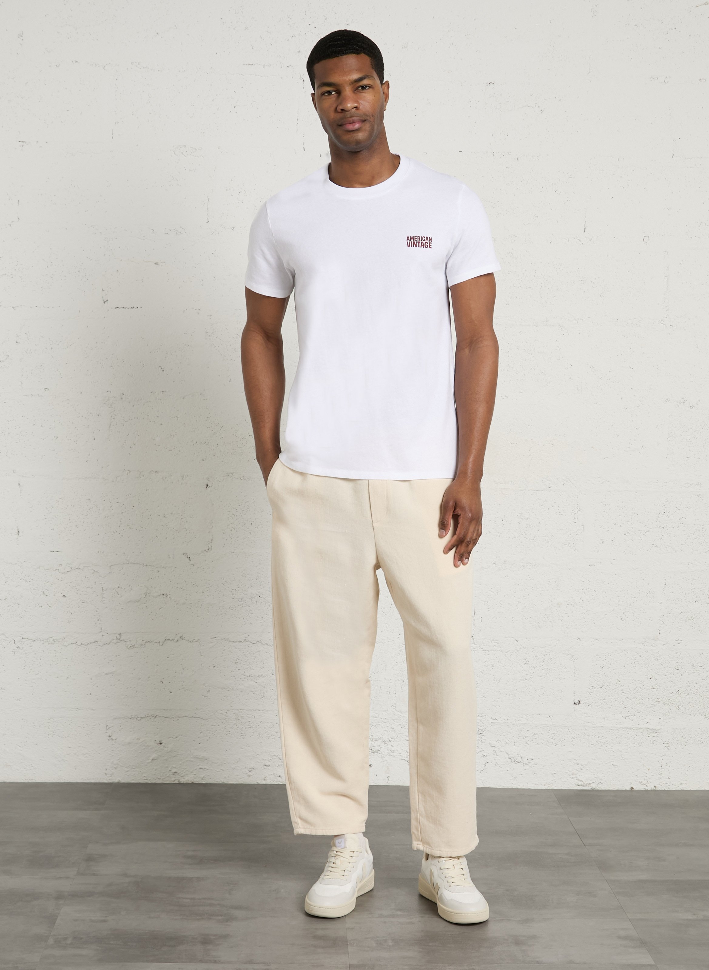 Jogging droit taille élastiquée uni afaz AMERICAN VINTAGE Beige