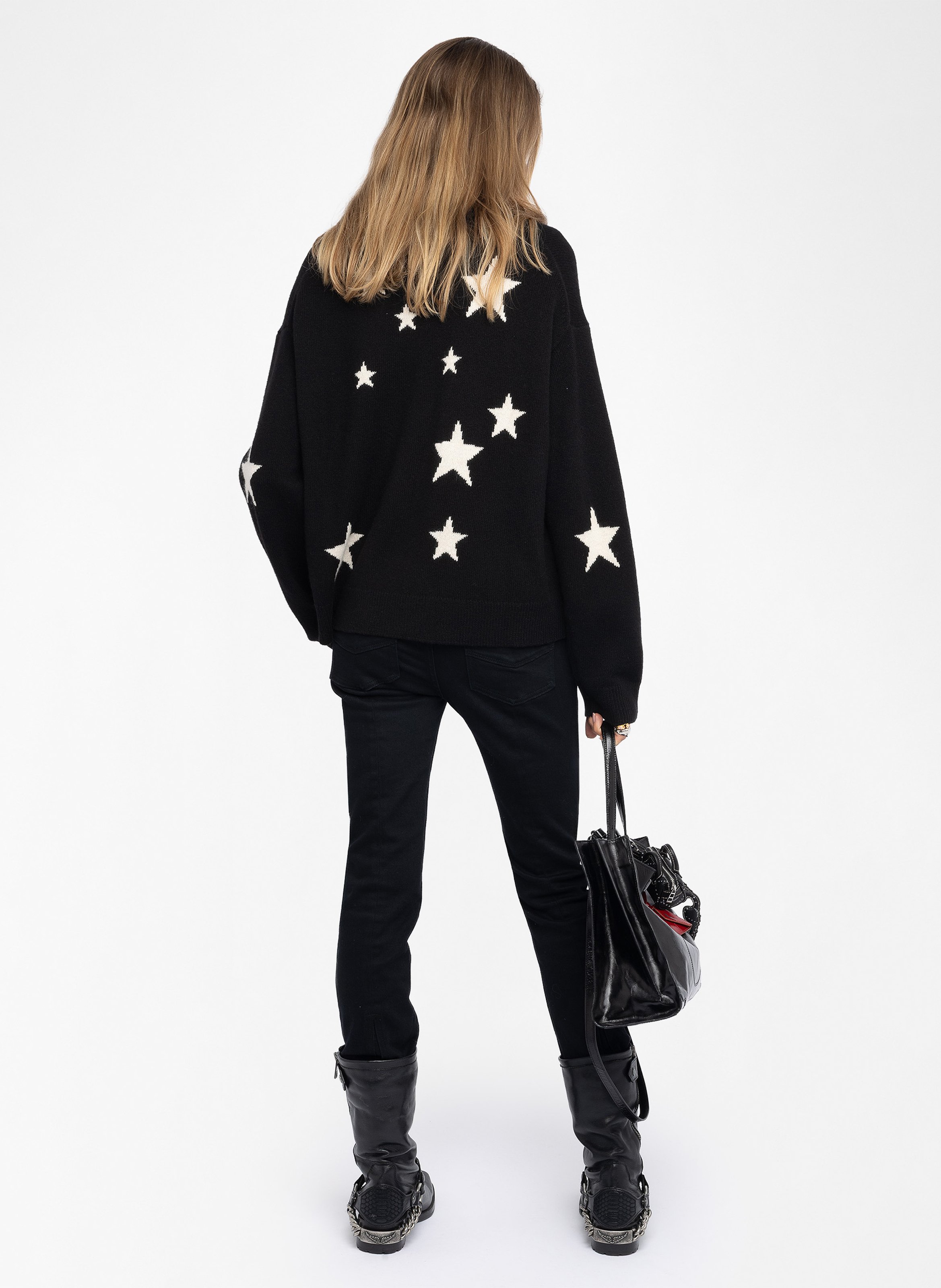 Pull col rond à motifs markuz ZADIG&VOLTAIRE Noir