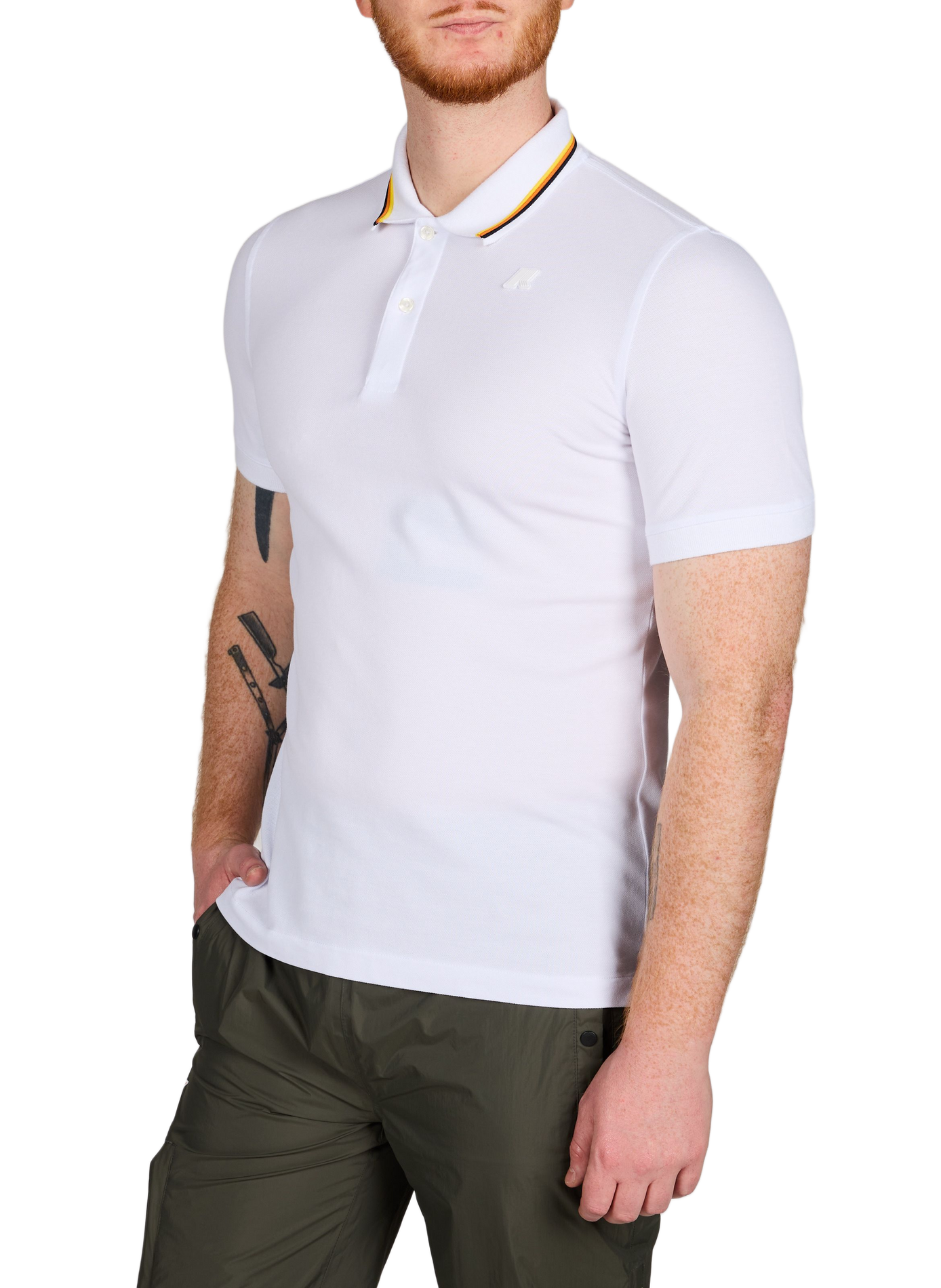 Polo manches courtes en coton mélangé K-WAY Blanc