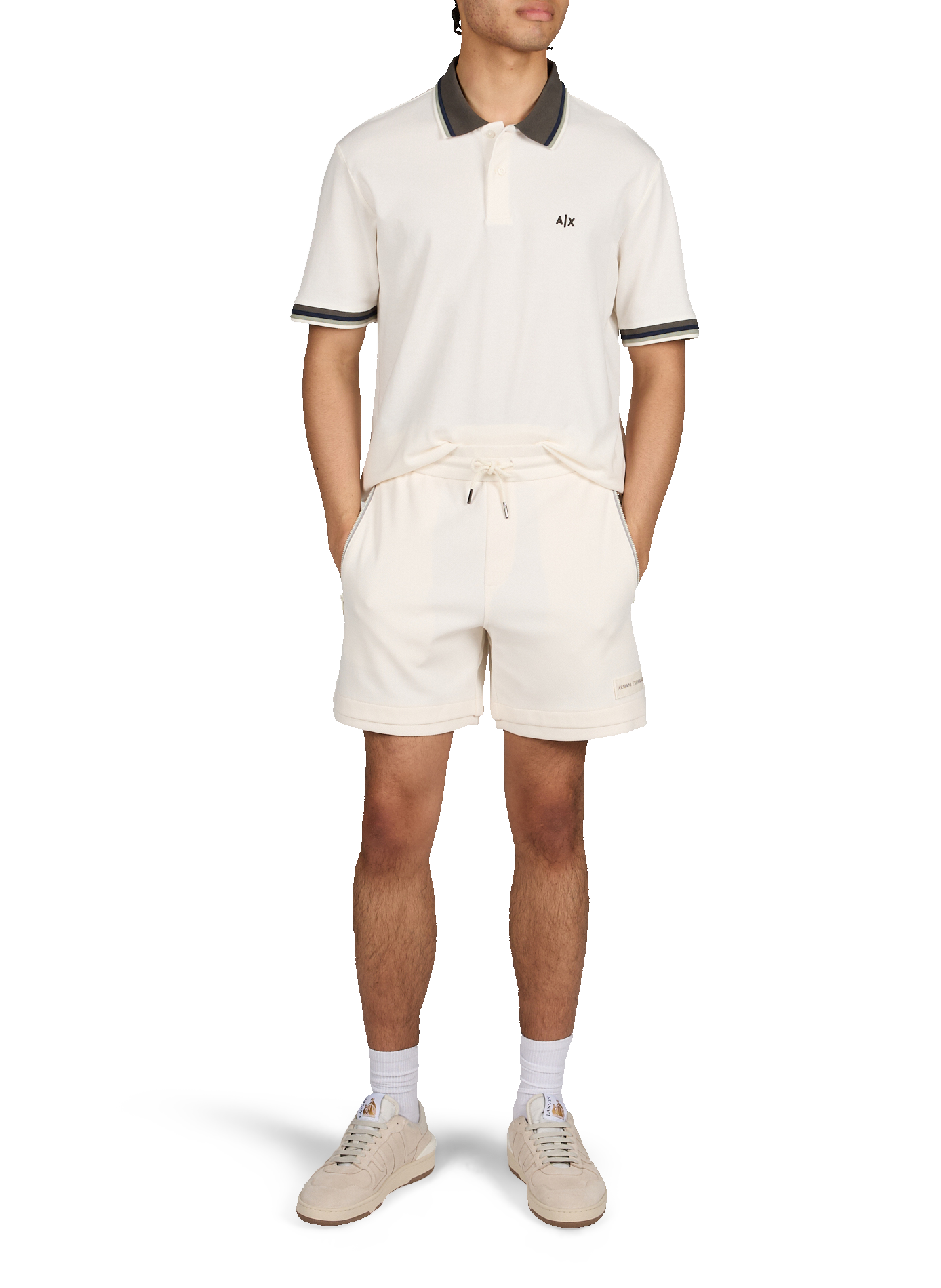 Short sleeve cotton polo shirt ARMANI EXCHANGE Beige