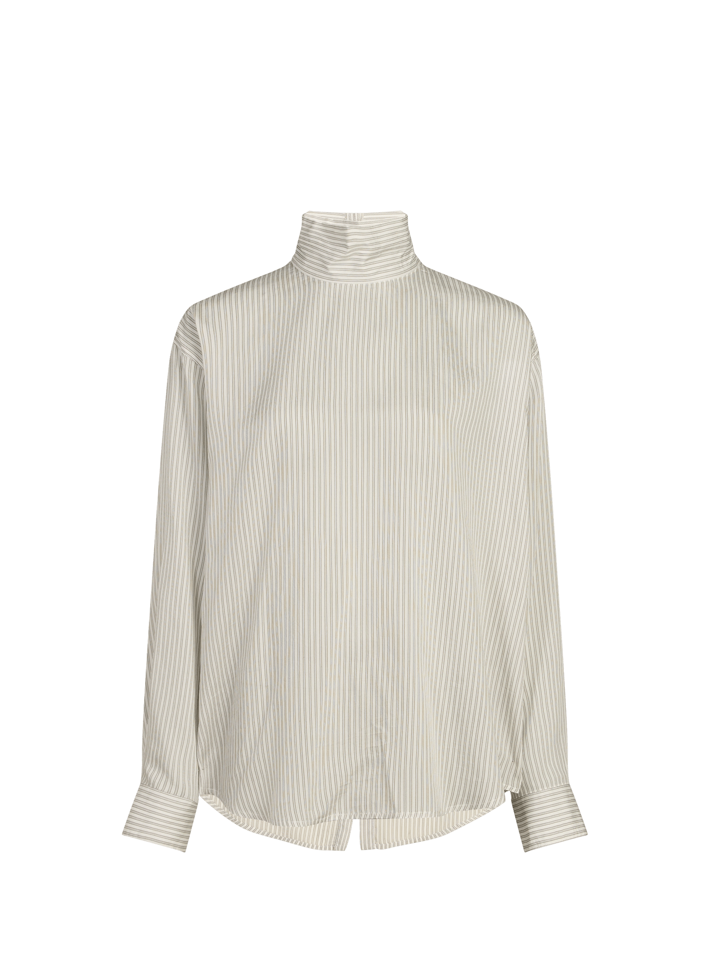 Striped shirt with a mock neck in lyocell TIBI Grey