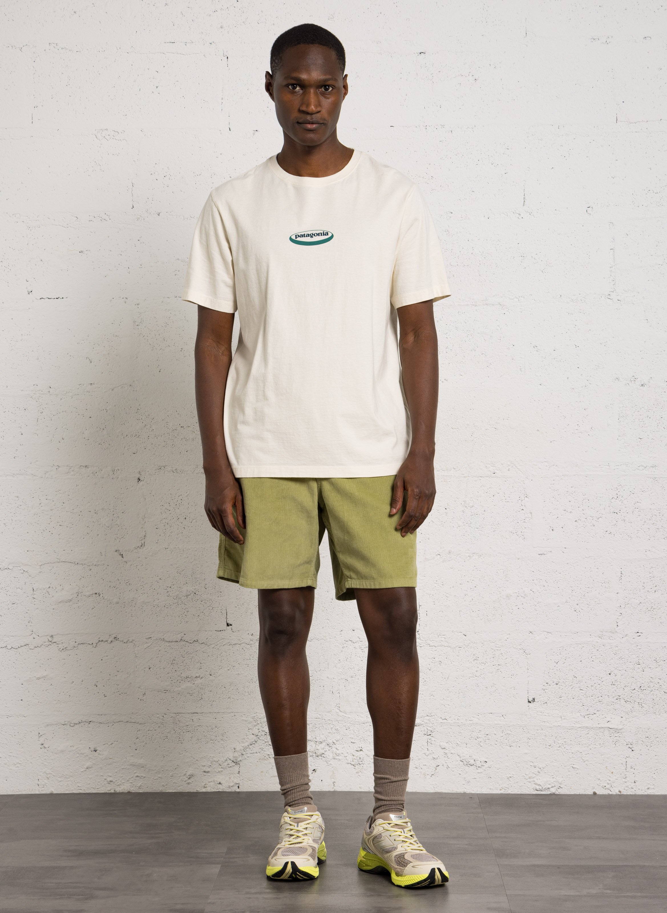 Tee-shirt col rond en coton bio PATAGONIA Beige