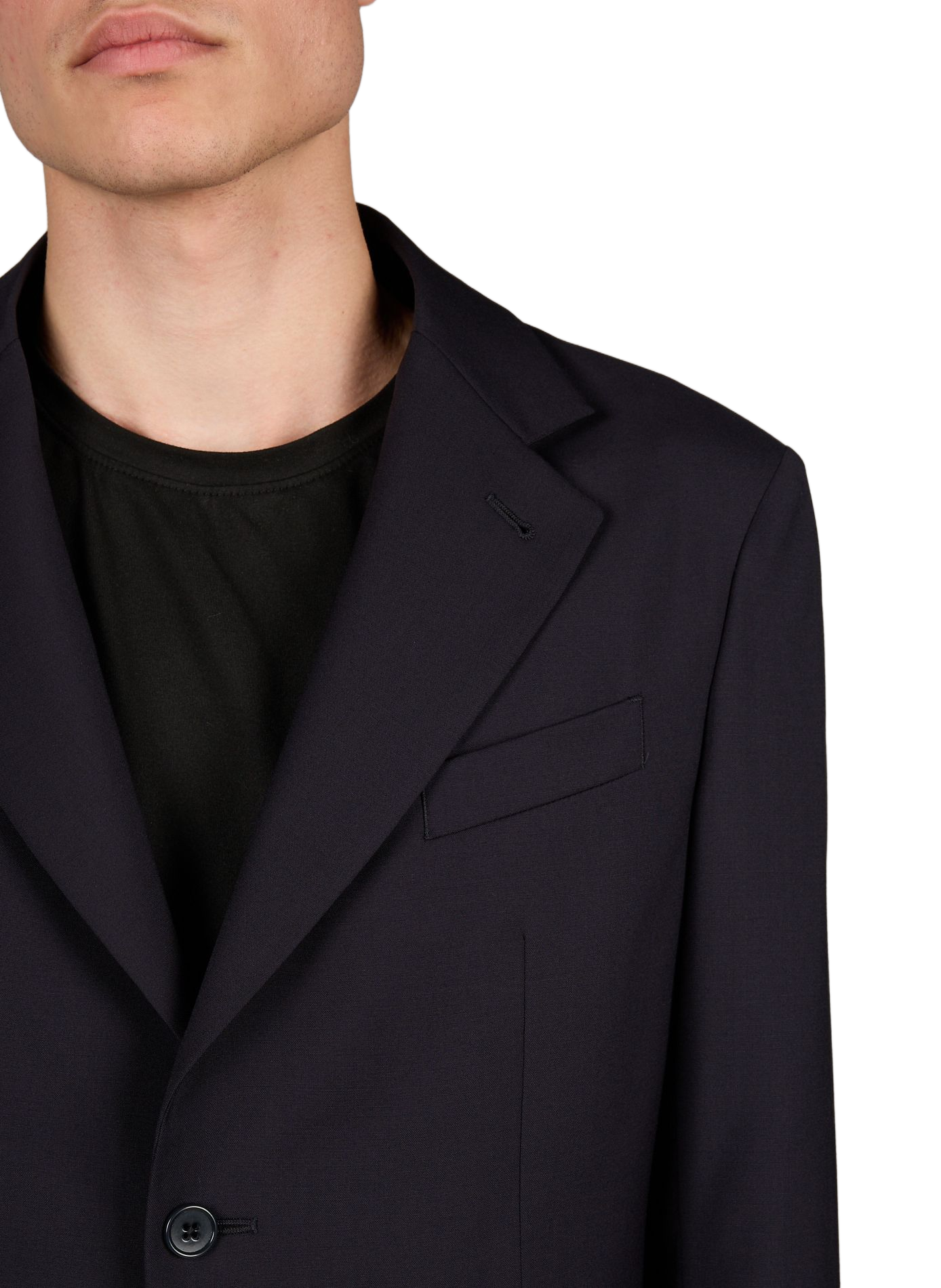 Jacke mit Innenweste aus reiner Wolltuch EMPORIO ARMANI Blau