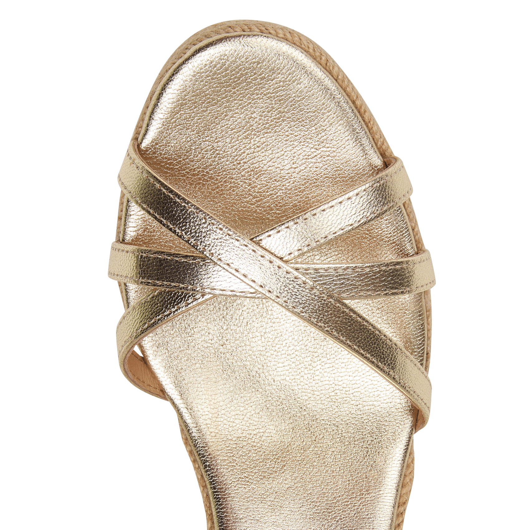 Sandales compensées en cuir métallisé scarlette MAISON 123 Doré