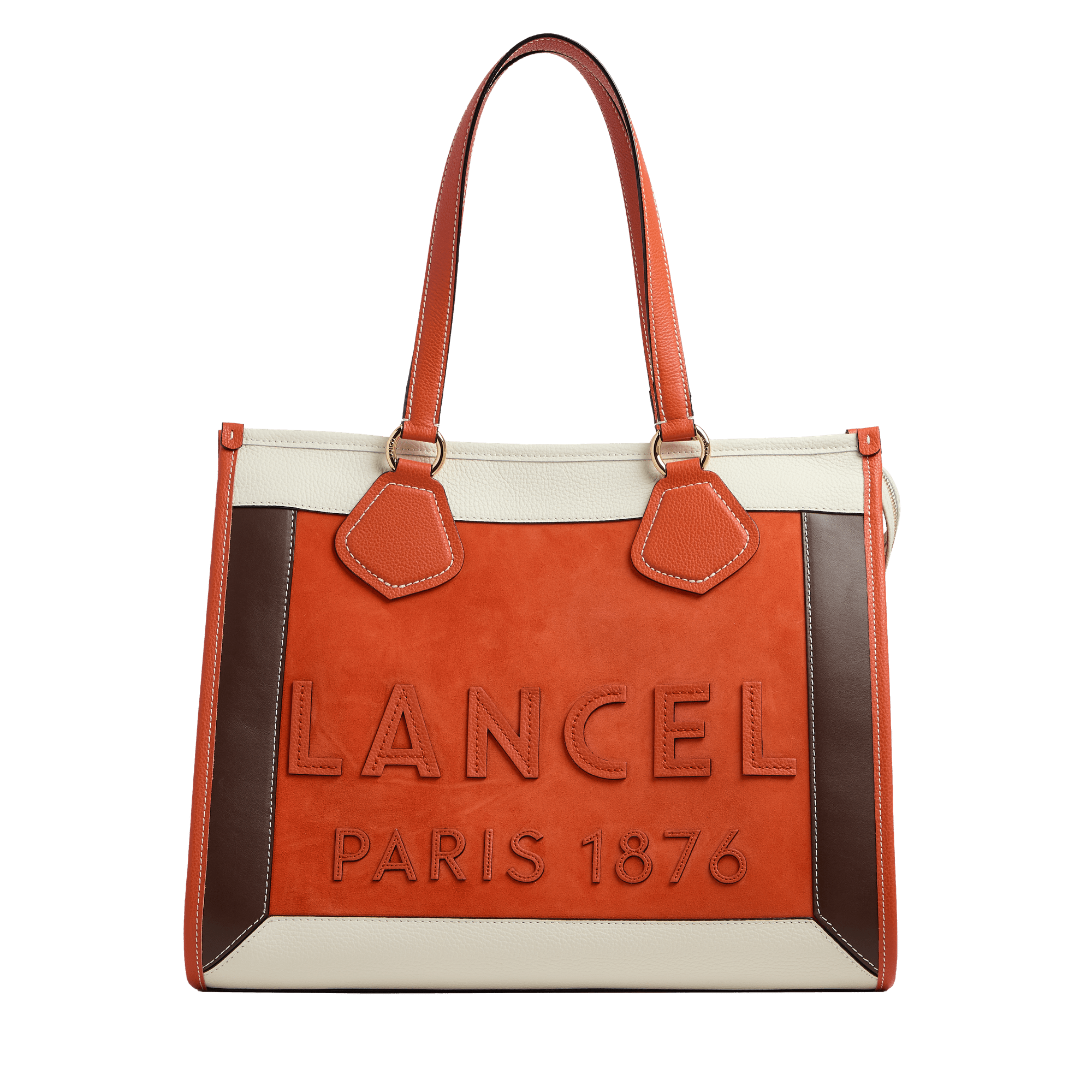 Zipped tote bag large lancel tote in leather LANCEL Orange