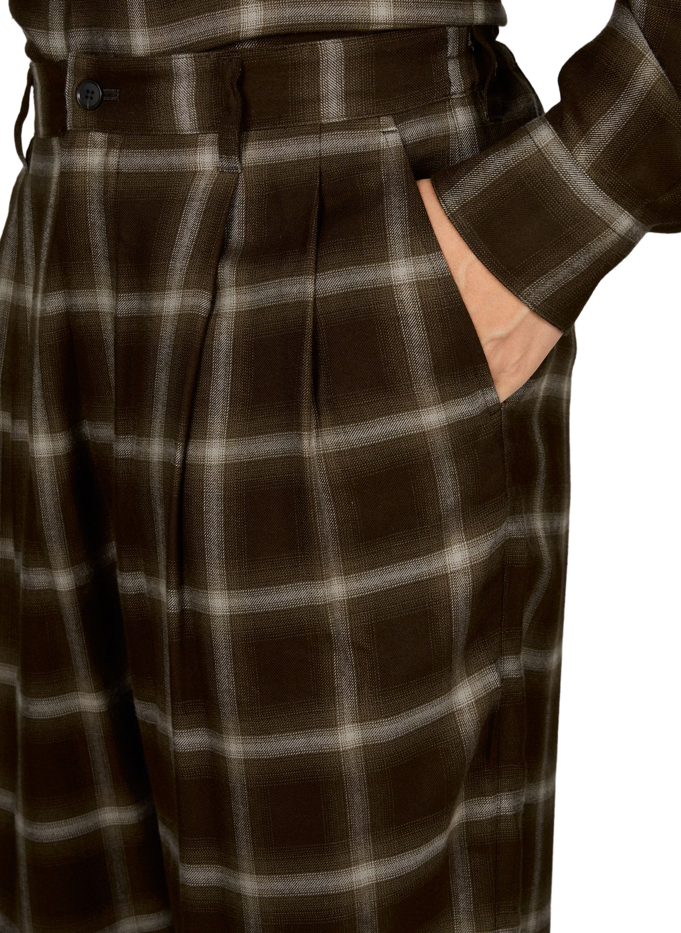 Pantalón ancho plisado a cuadros SSSTEIN Multicolor