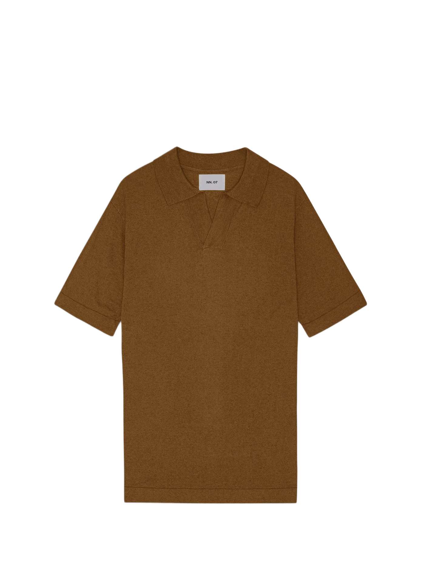 Cotton and linen polo shirt NN.07 Brown