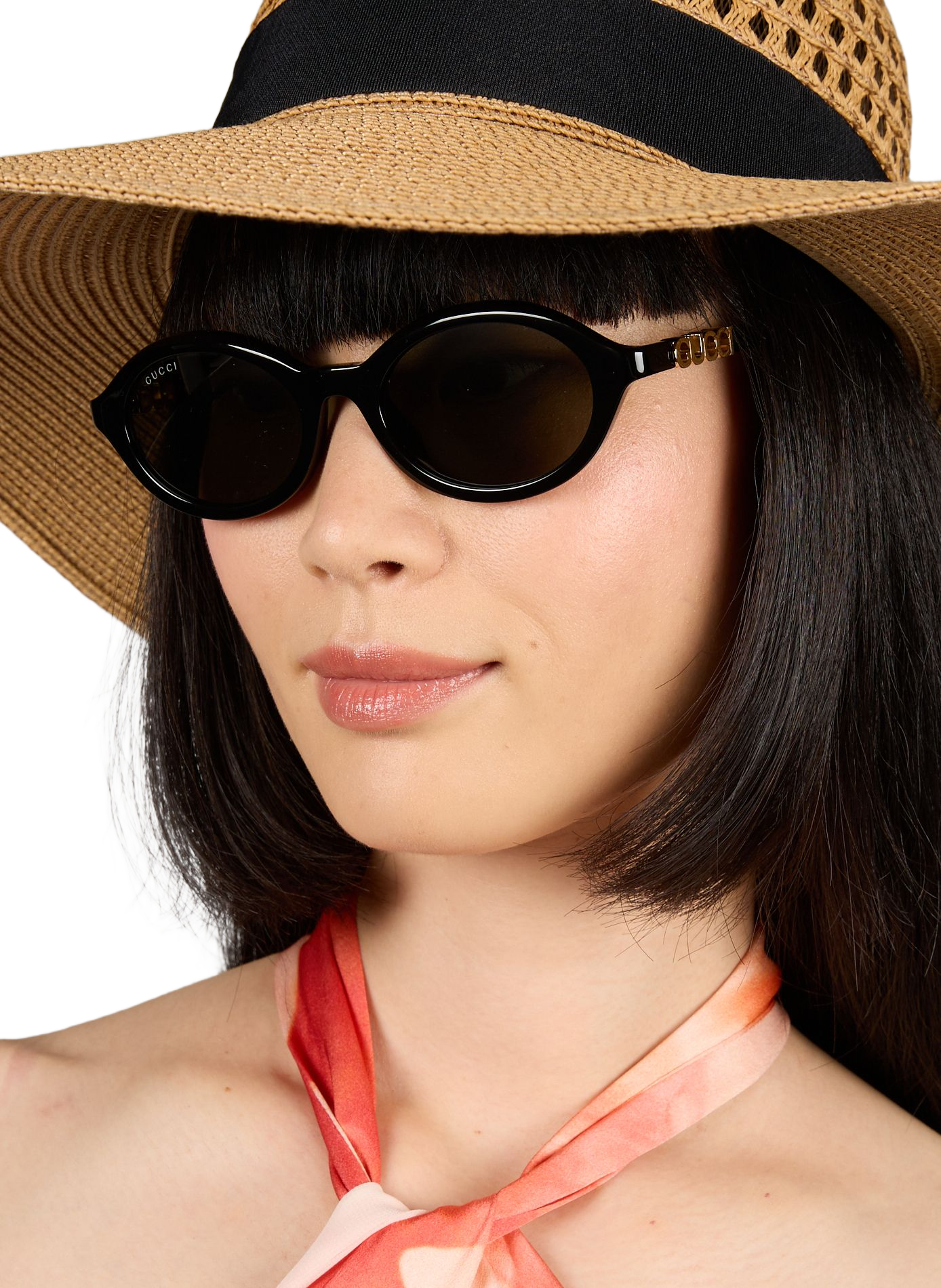 Sunglasses with acetate logo GUCCI Black