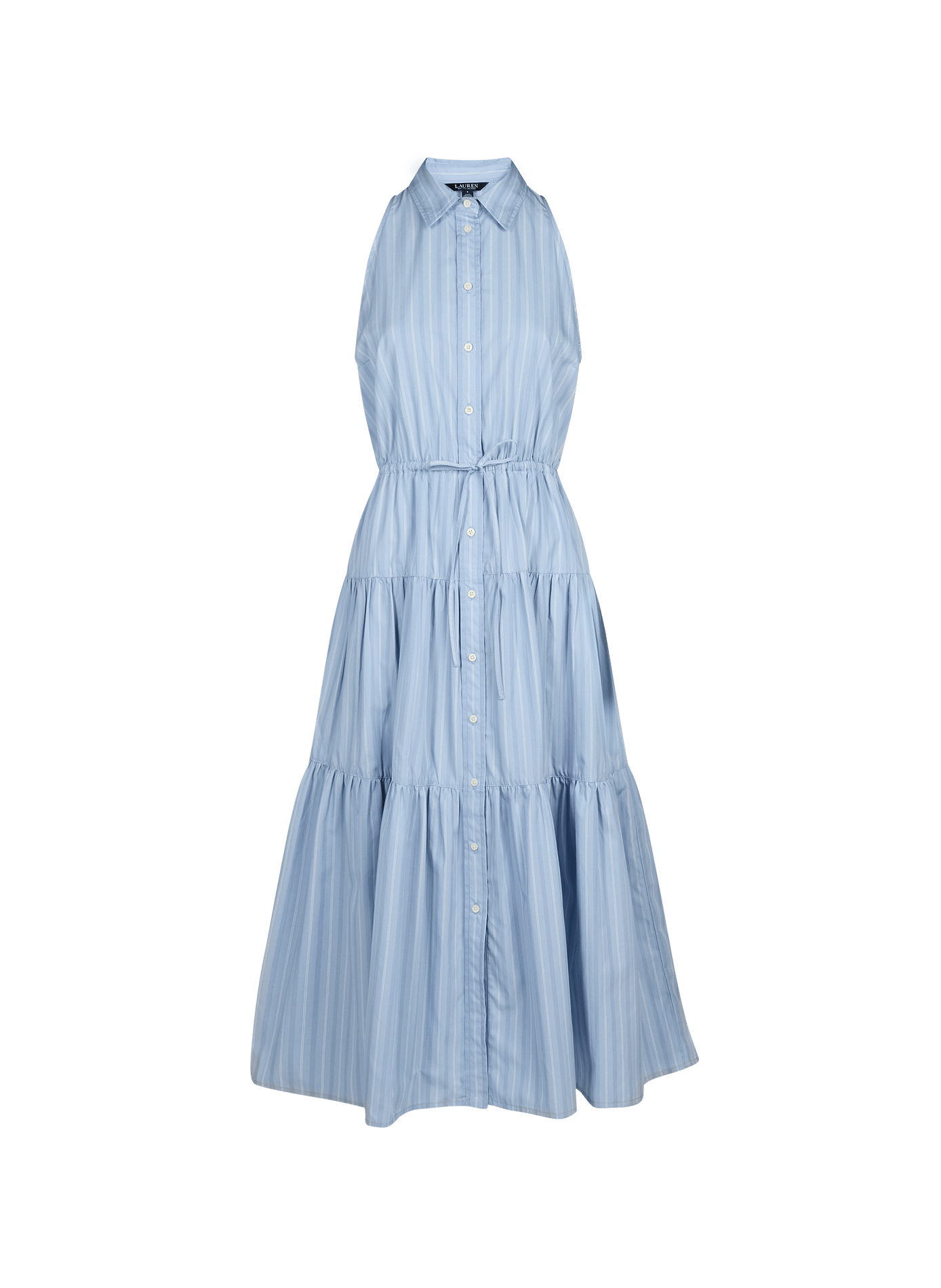 Striped long cotton dress LAUREN Blue