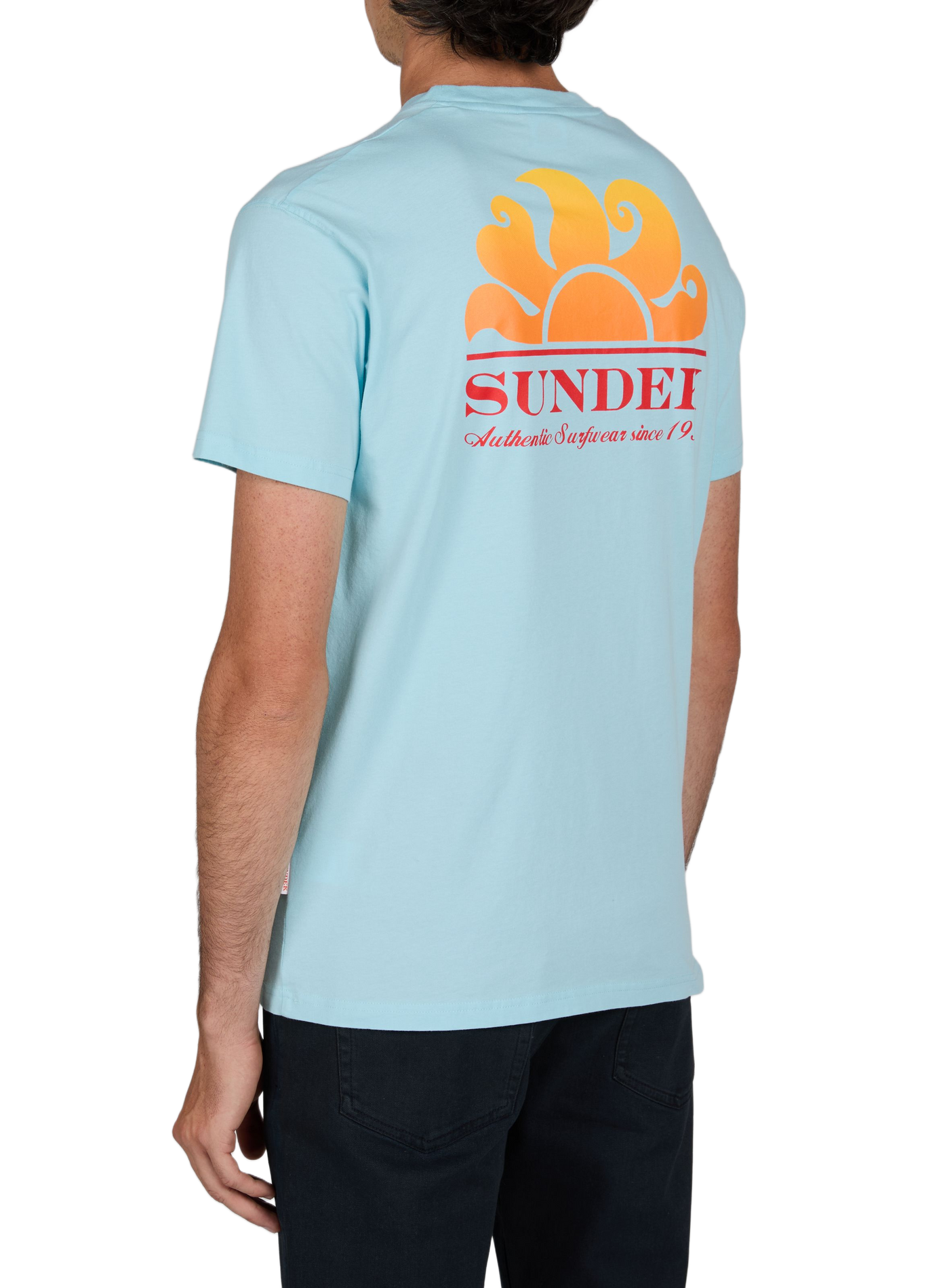 Round neck printed t-shirt SUNDEK Blue