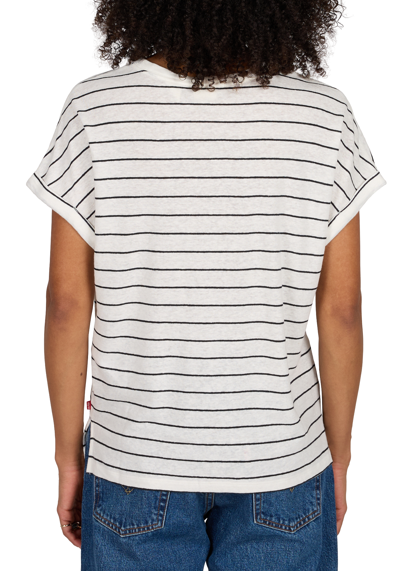 Gestreiftes Leinen-T-Shirt LEVI'S Weiss