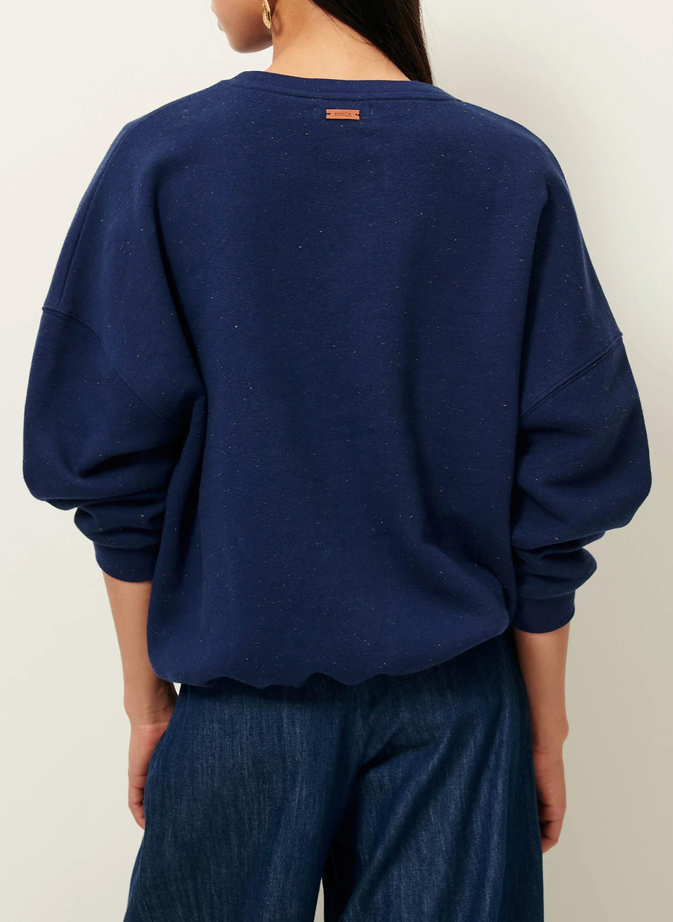 Sweat col rond oversize en coton mélangé chebbi SESSUN Bleu