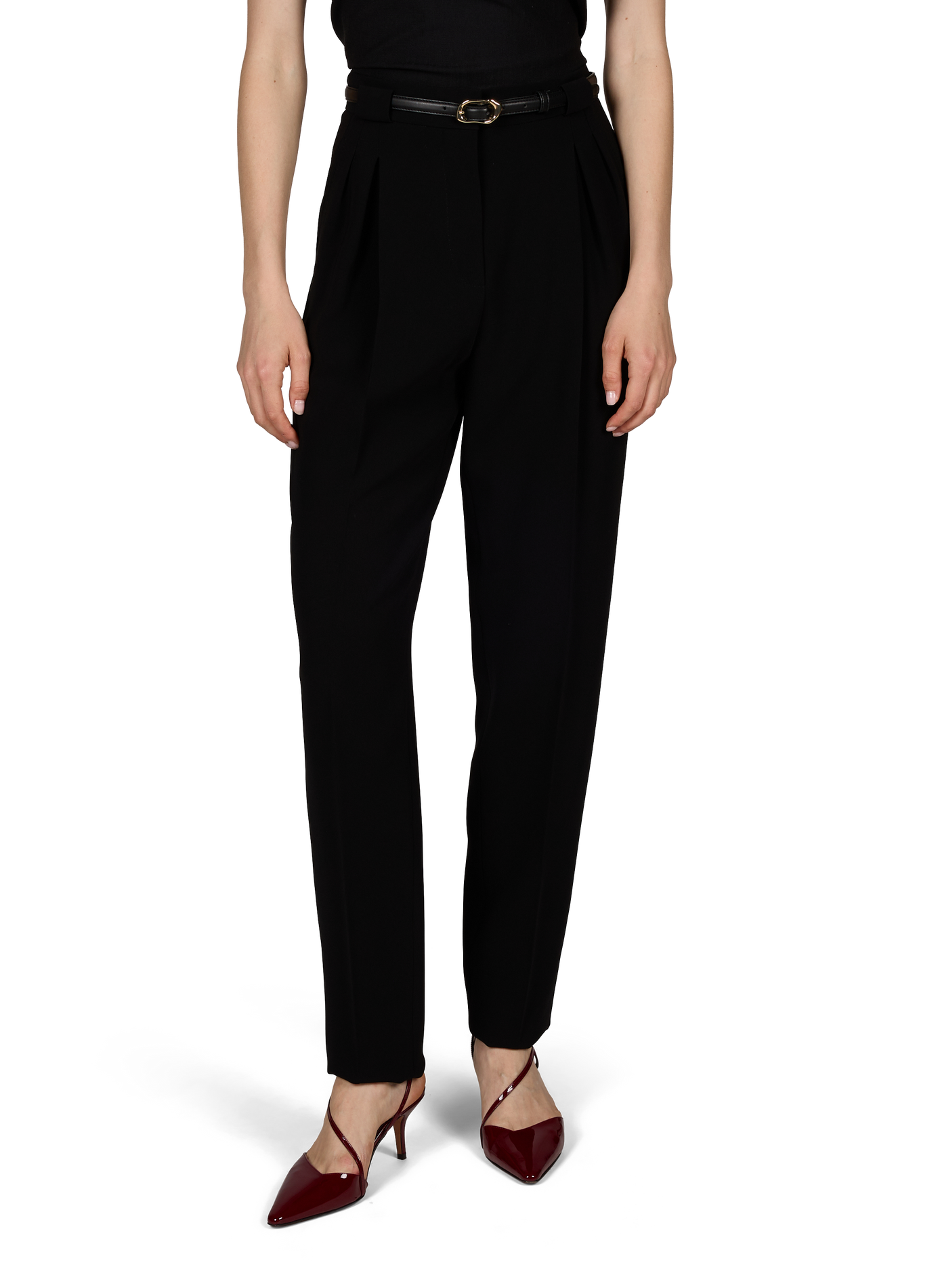 Solid pleated carrot pants MAX MARA STUDIO Black