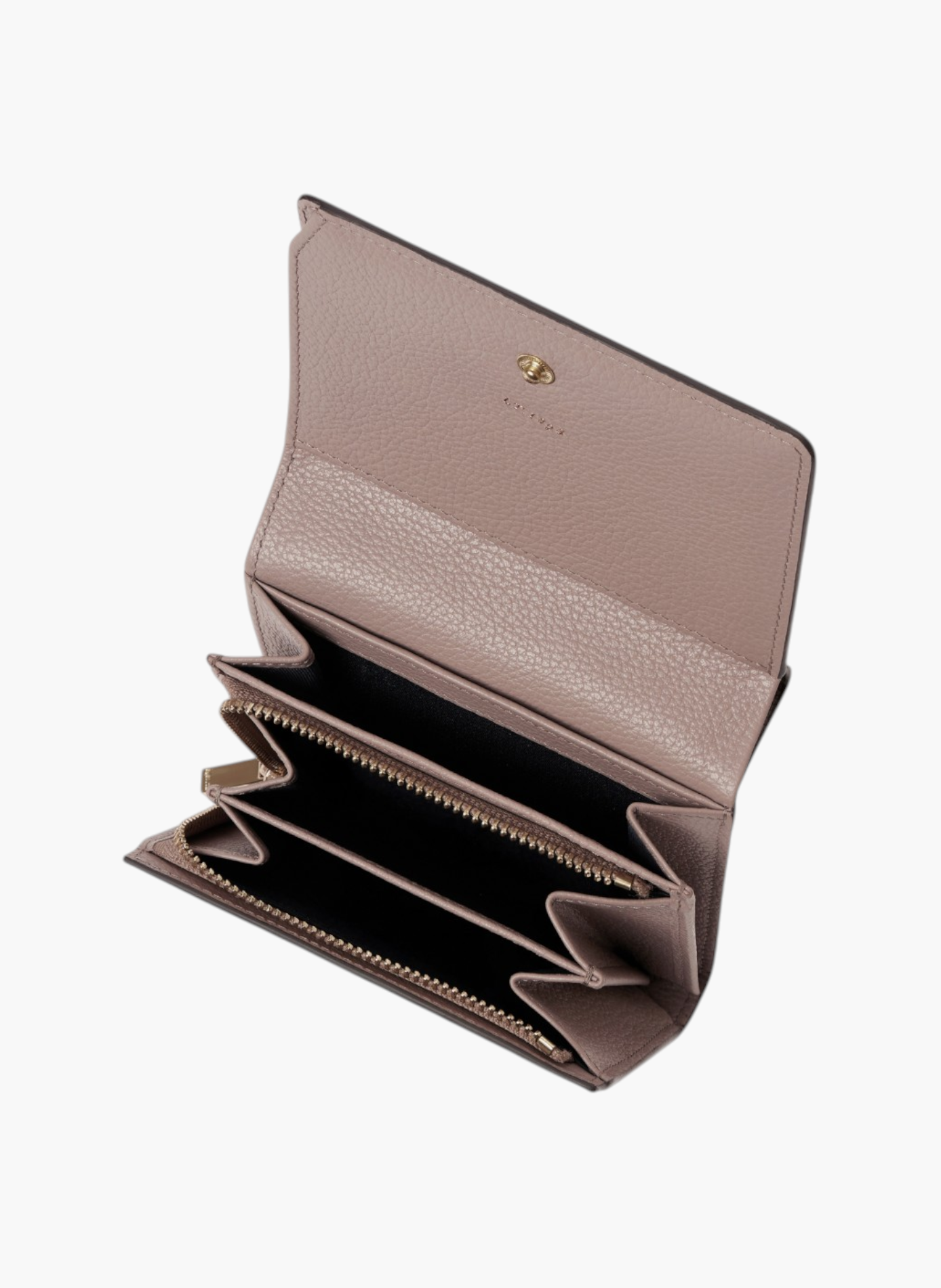 Petit portefeuille à rabat louison en cuir grainé LE TANNEUR Gris
