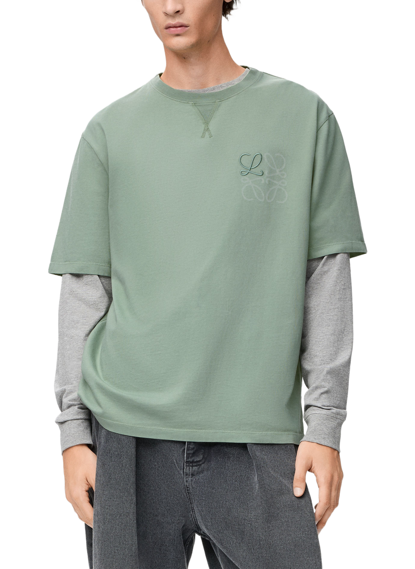 T-Shirt mit kurzen Ärmeln aus Baumwolle in Übergröße LOEWE Grun
