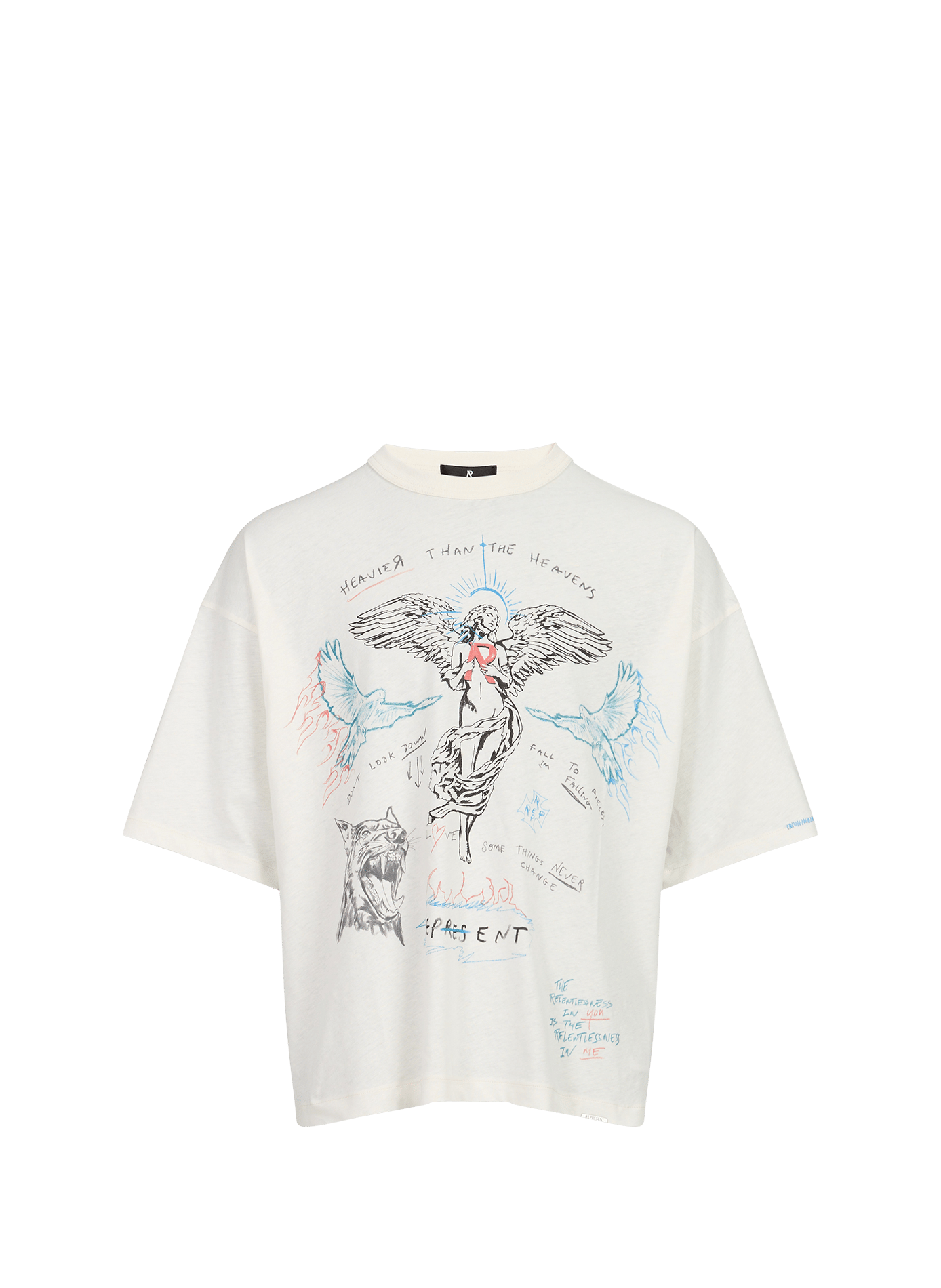Bedrukt T-shirt met ronde hals van katoen. REPRESENT Wit