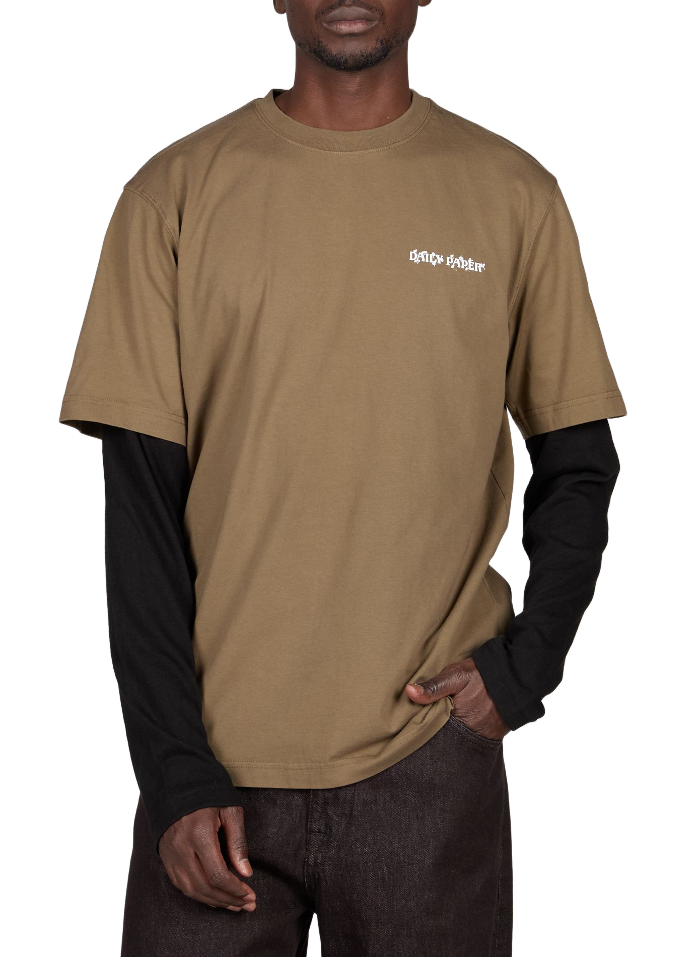Gerader T-Shirt mit Rundhalsausschnitt und Siebdruck DAILY PAPER Grau