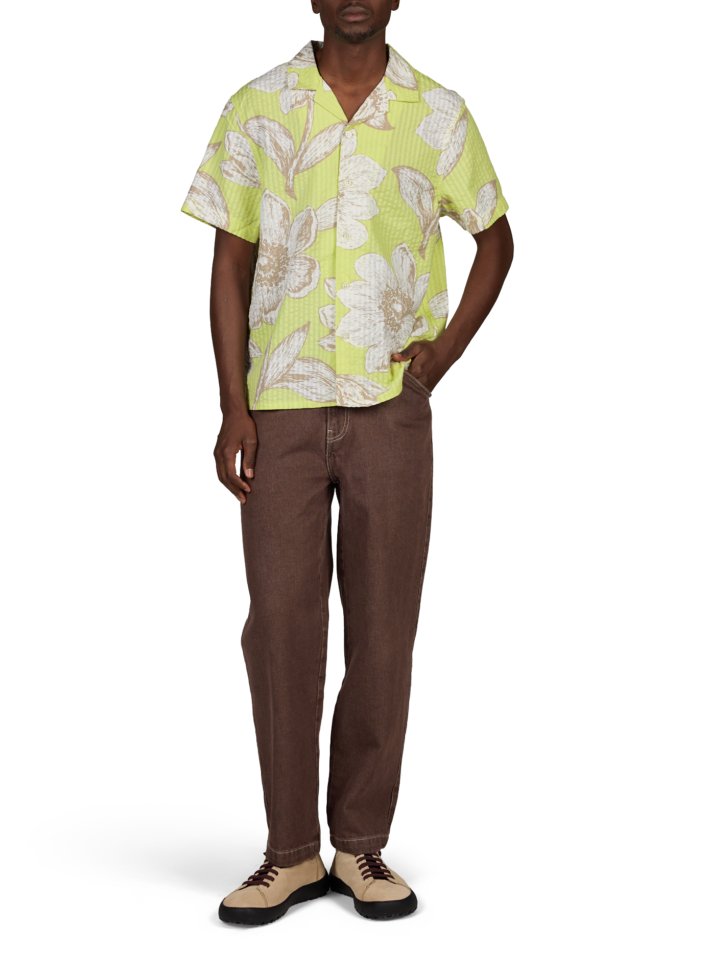 Straight printed shirt in blended cotton LEVI'S Green