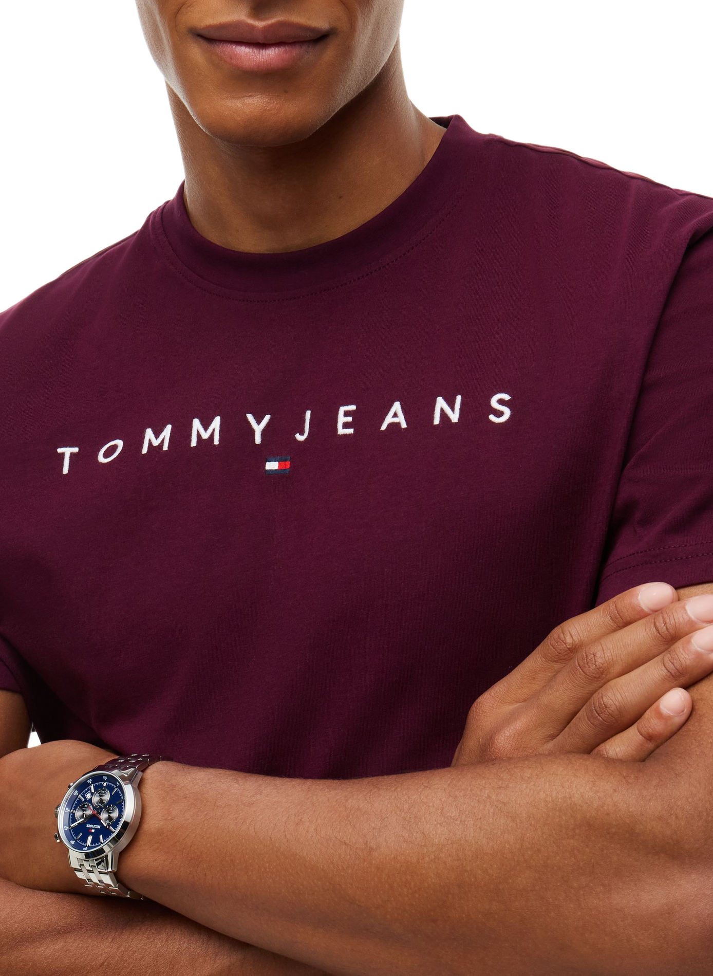 T-shirt à logo brodé TOMMY HILFIGER Rouge